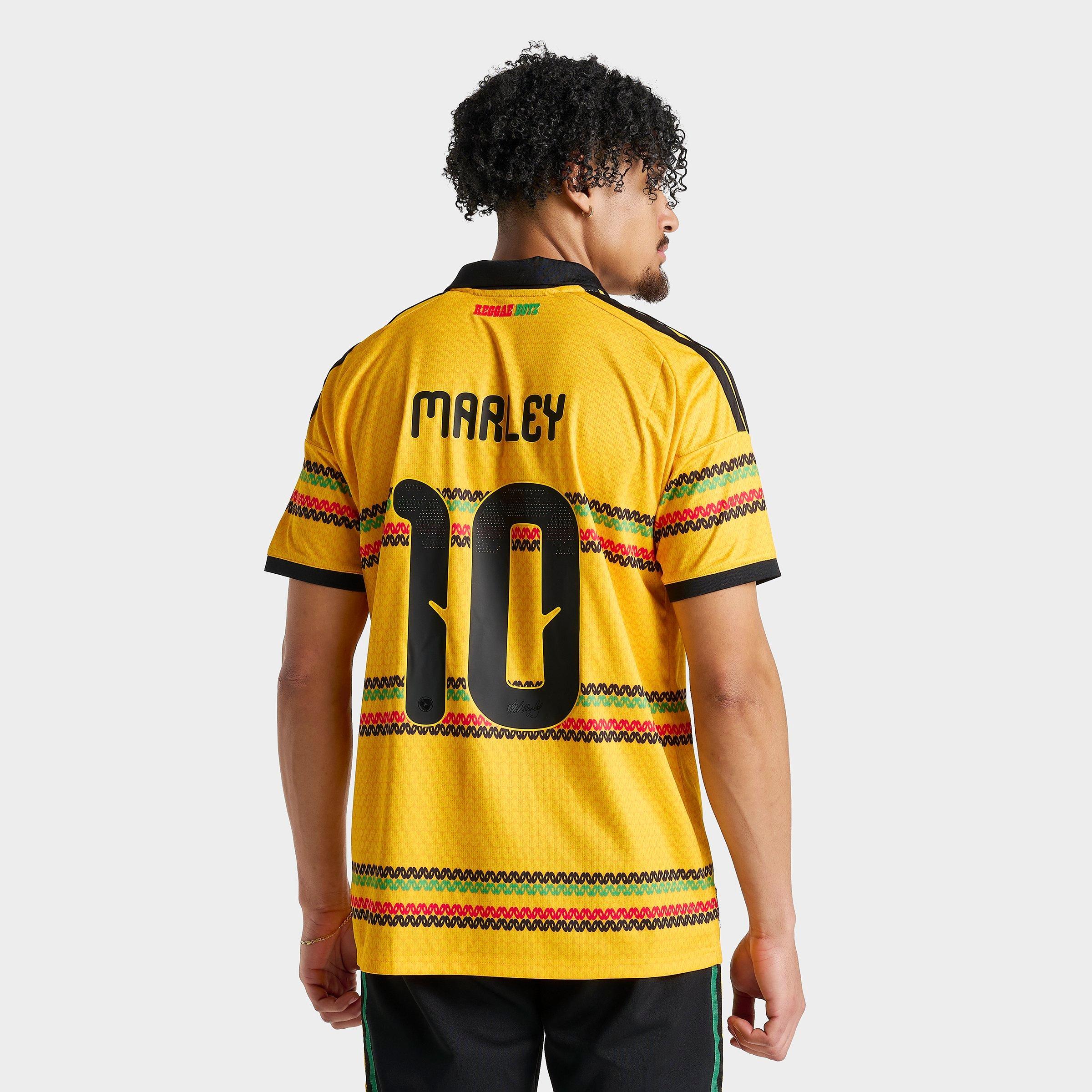 adidas Men's x Bob Marley Jamaica 26 Home Replica Soccer Jersey in Bold Gold Size: XS