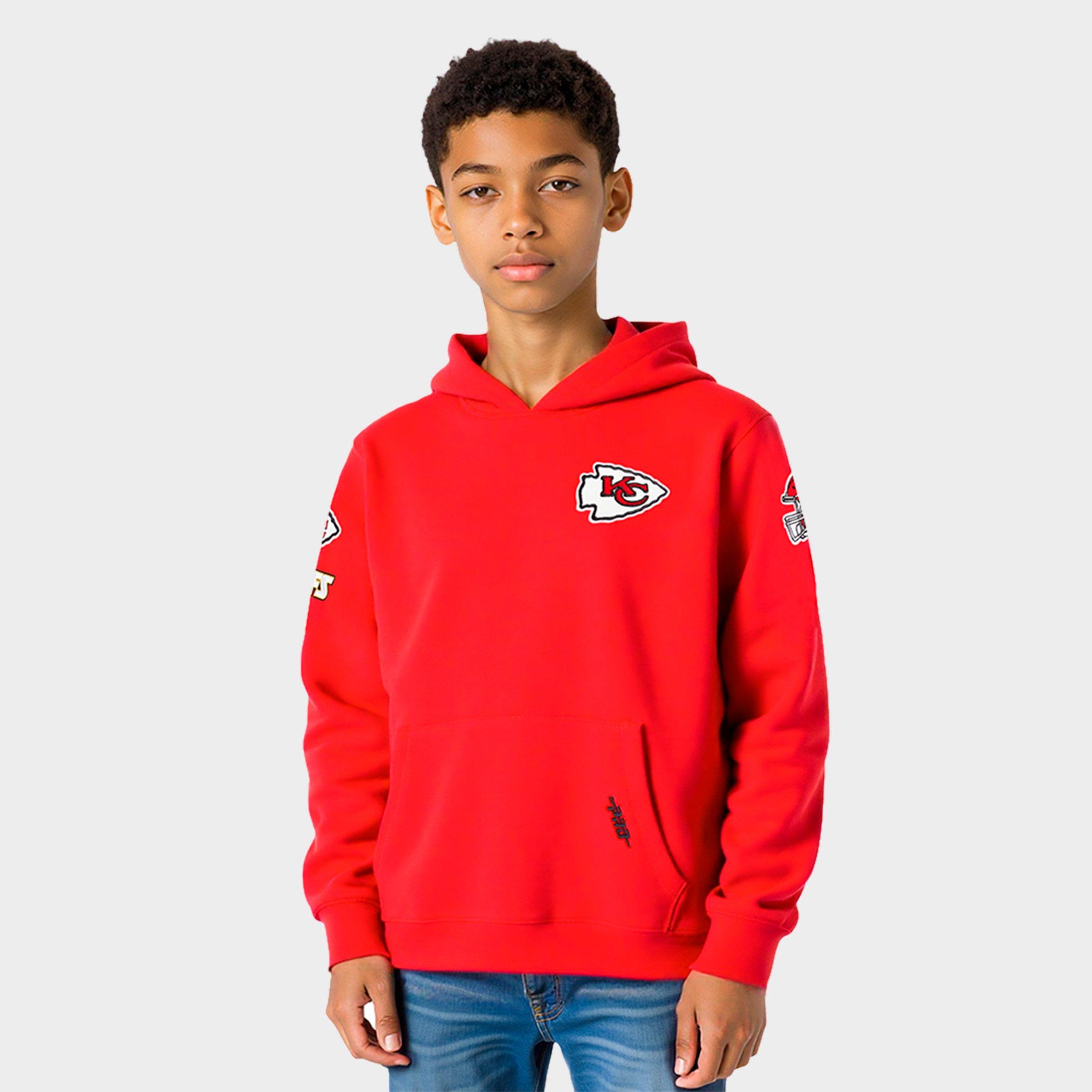 Pro Standard Big Kids Kansas City Chiefs NFL Classic Fleece Pullover Hoodie in Red Size: Small