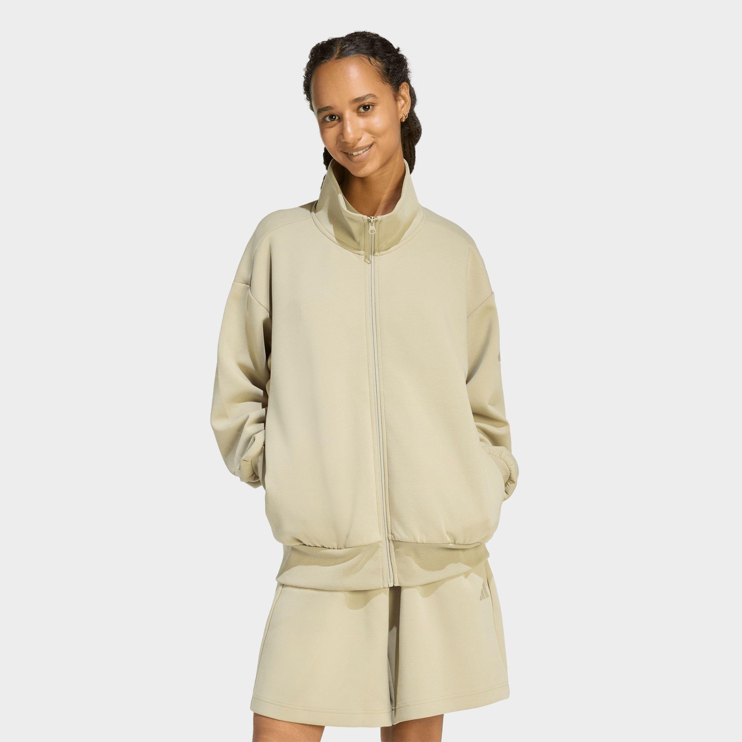 adidas Women's Sportswear Soft Lux Loose Full-Zip Jacket in Wonder Cargo Size: Medium