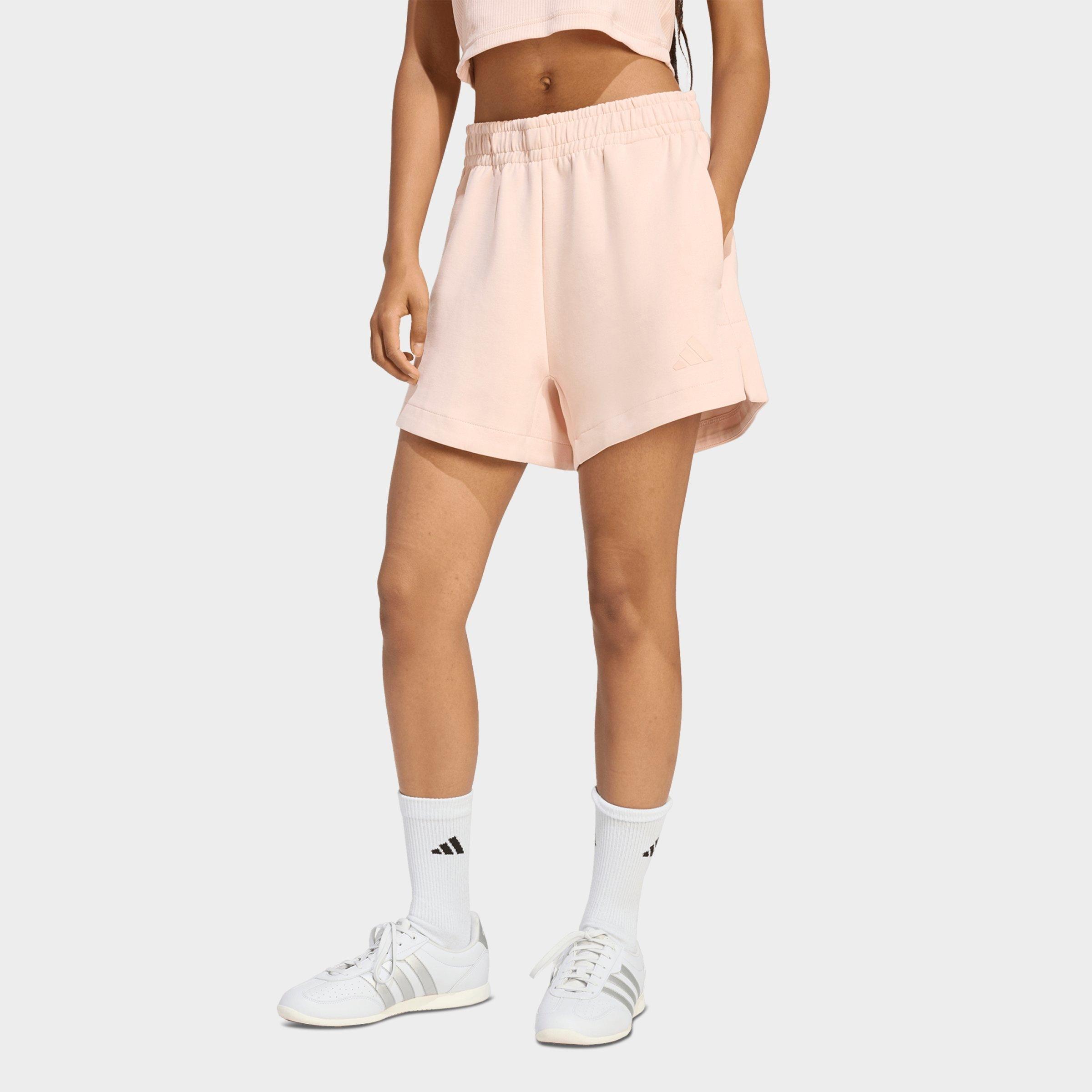 adidas Women's Sportswear Soft Lux Loose Shorts in Blush Pink Size: Small