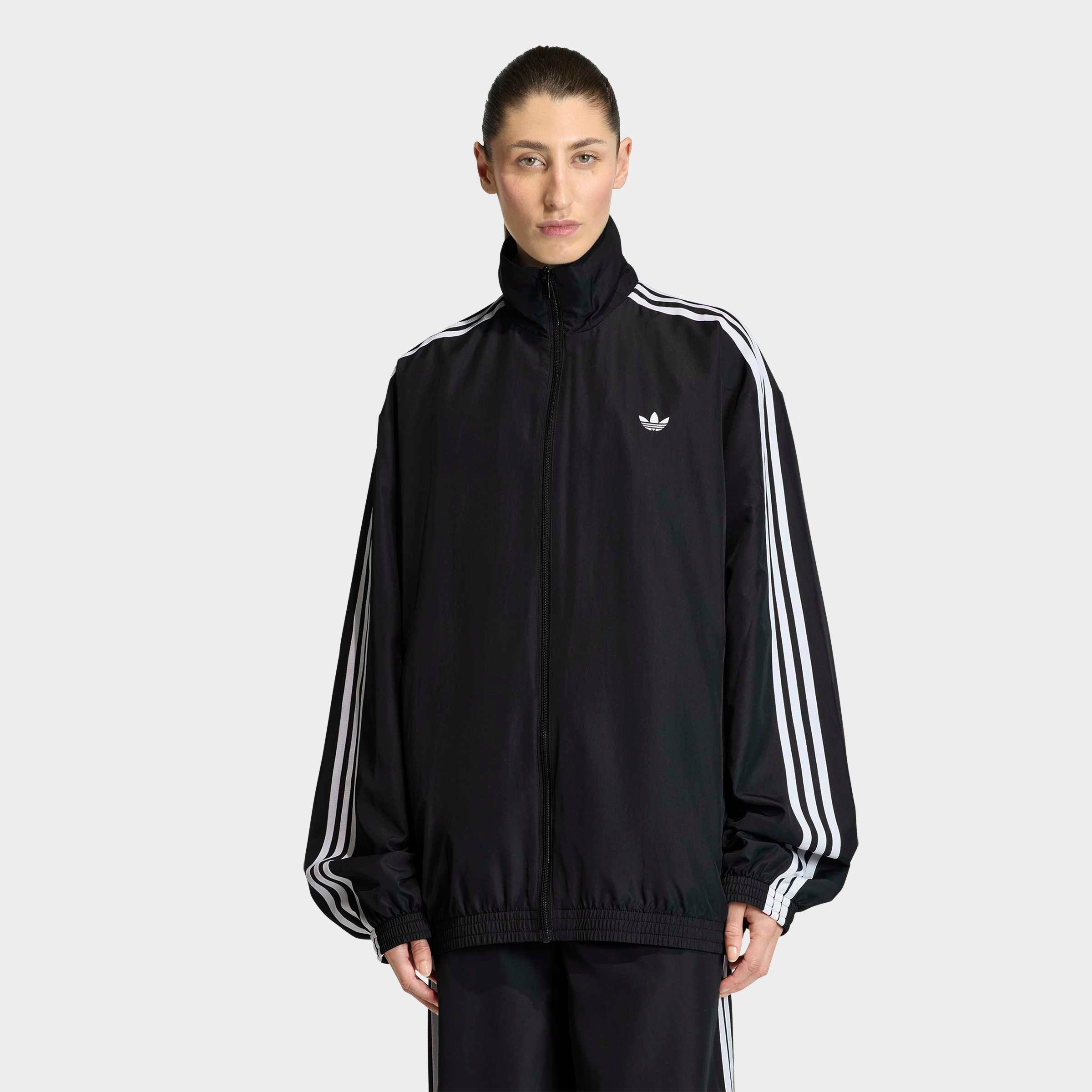 adidas Women's Originals adicolor Adilenium Full-Zip Track Top in Black/White Size: XXS