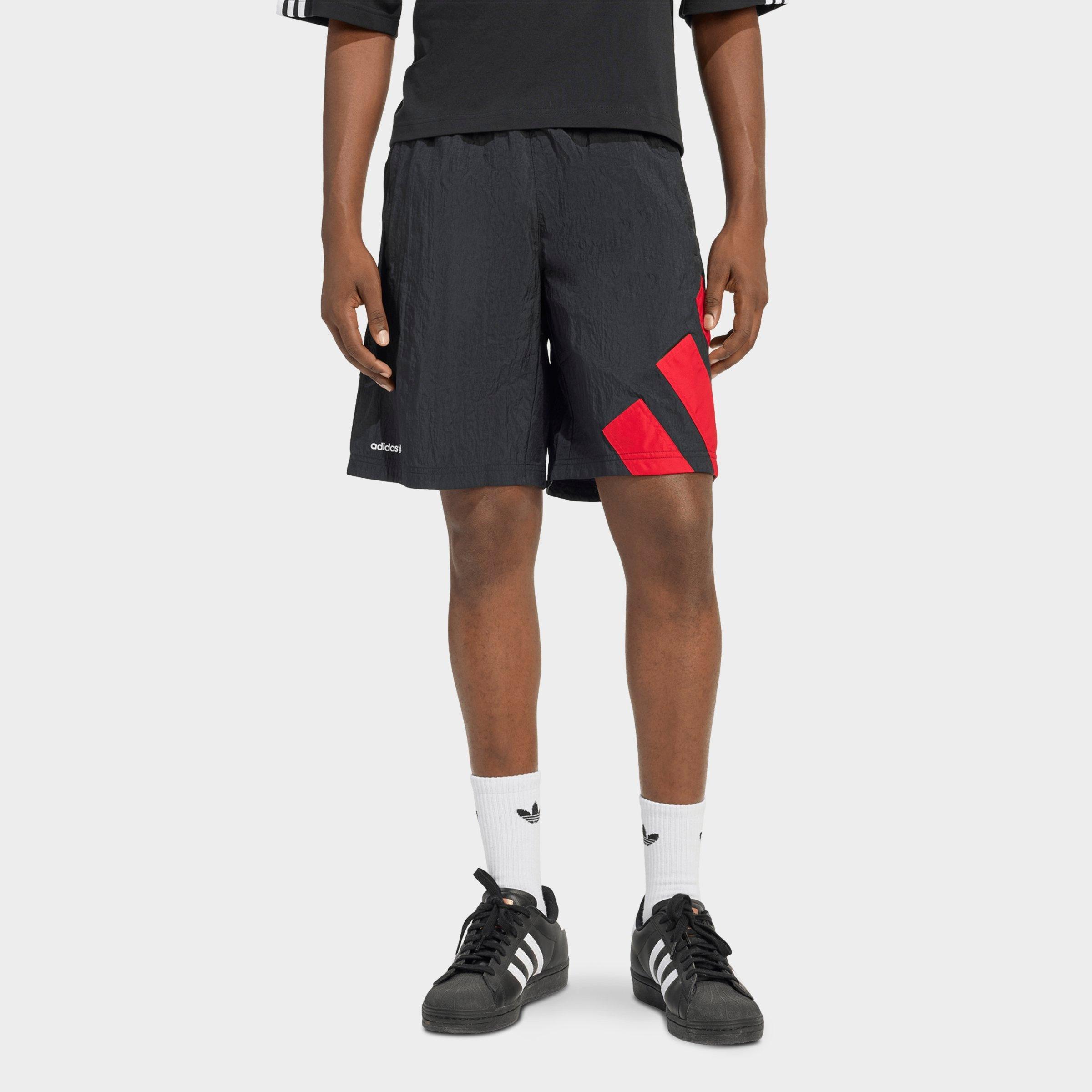 adidas Men's Originals adicolor Blocked Shorts in Black/Better Scarlet Size: Medium