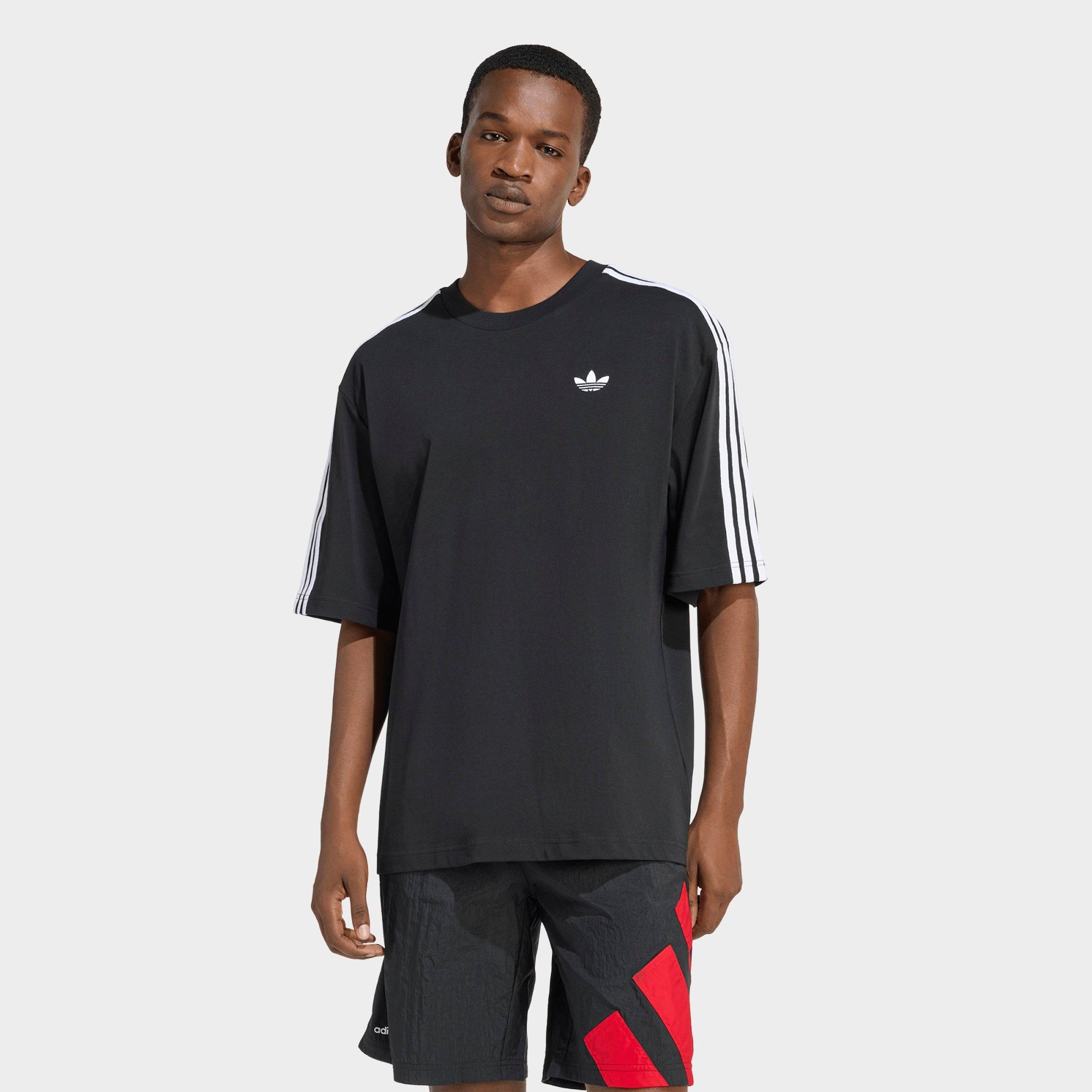adidas Men's Originals adicolor 3-Stripes Oversized T-Shirt in Black Size: Medium