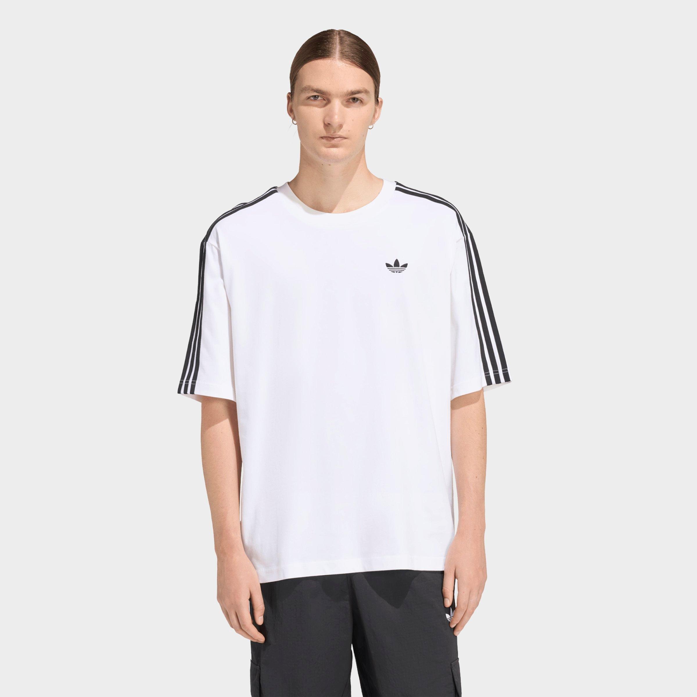 adidas Men's Originals adicolor 3-Stripes Oversized T-Shirt in White Size: 2XL
