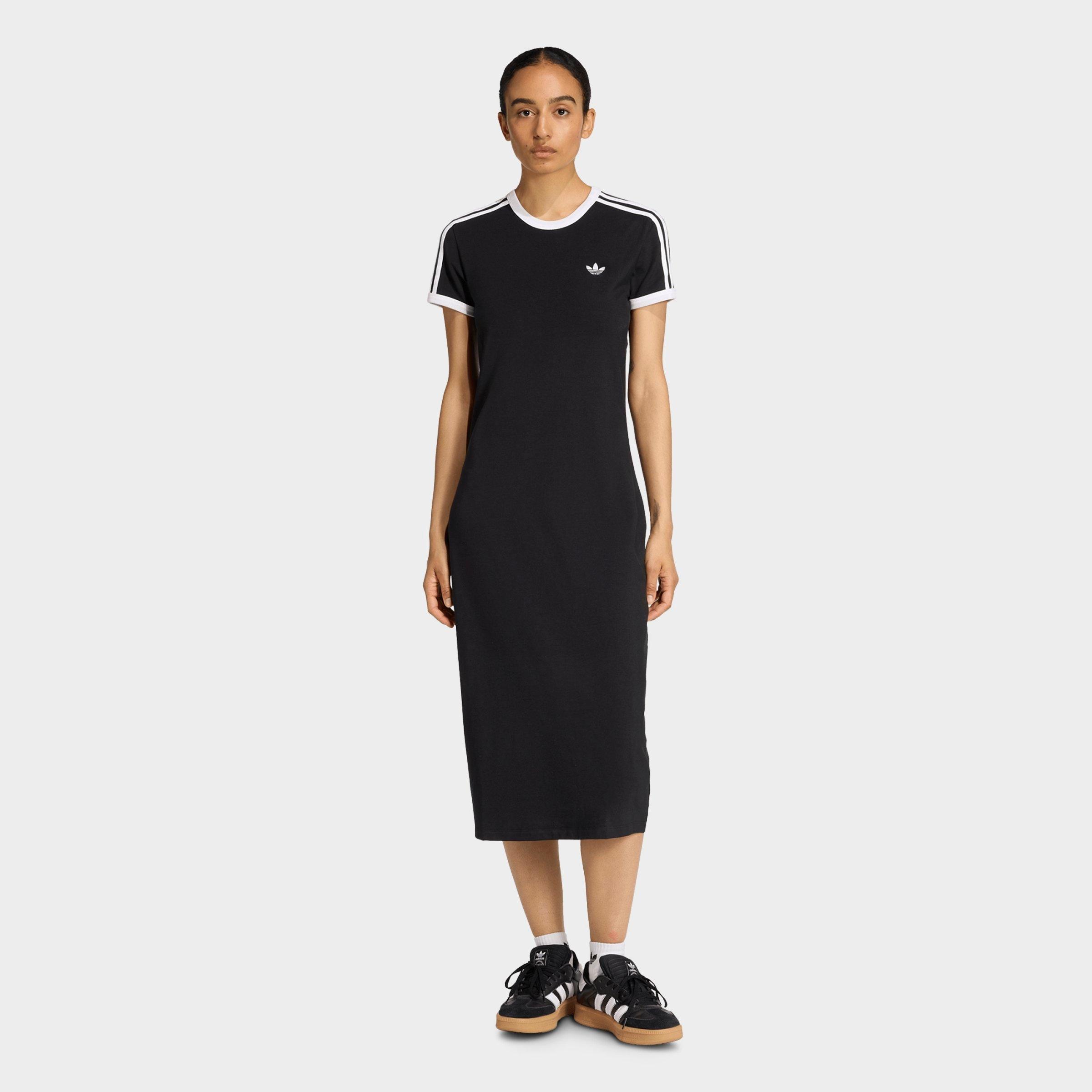 adidas Women's adicolor Originals 3-Stripes Slim Dress in Black/White Size: XS