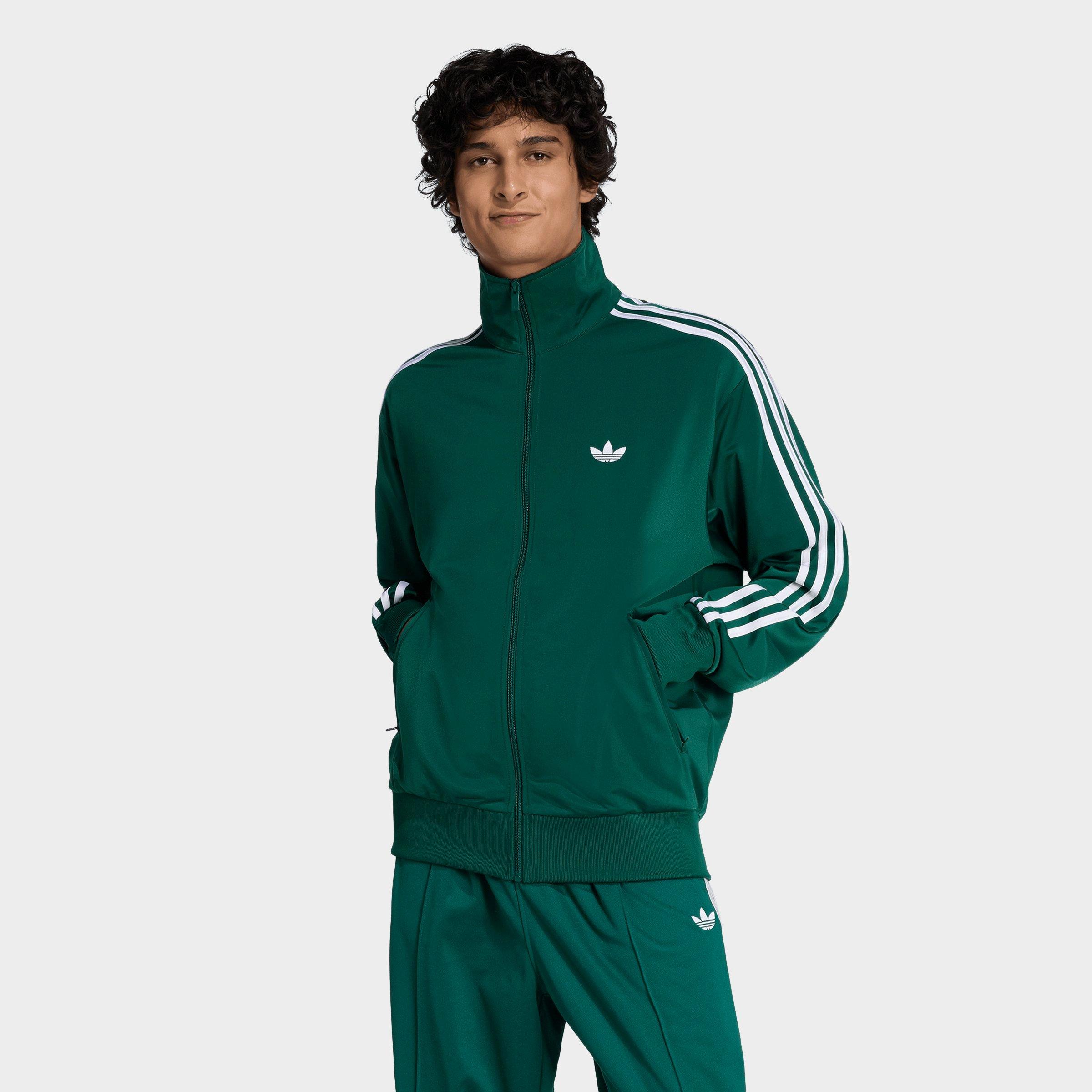adidas Men's Originals adicolor Sport Firebird Track Jacket in Collegiate Green Size: XL