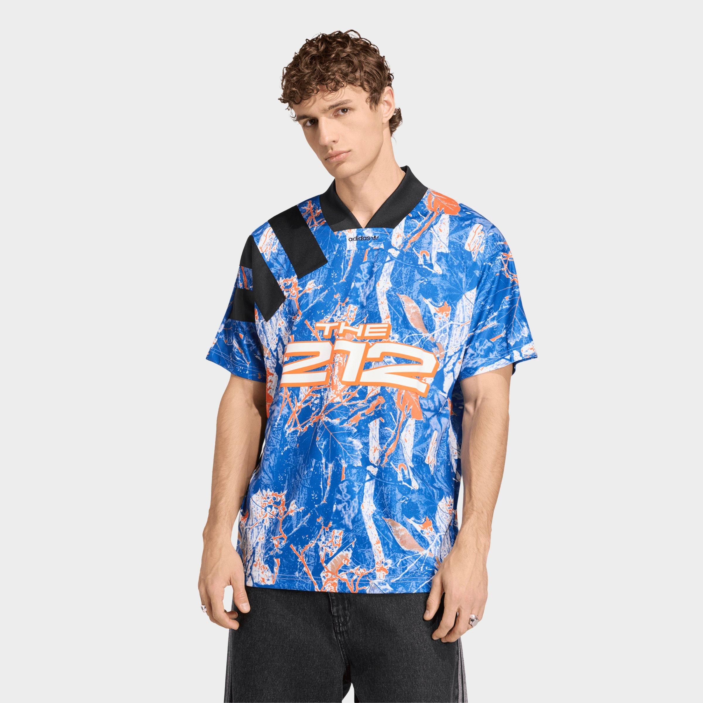 adidas Men's Originals FIFA World Cup 26 Host City New York City Graphic Jersey in Black/Orange/Collegiate Royal Size: 2XL