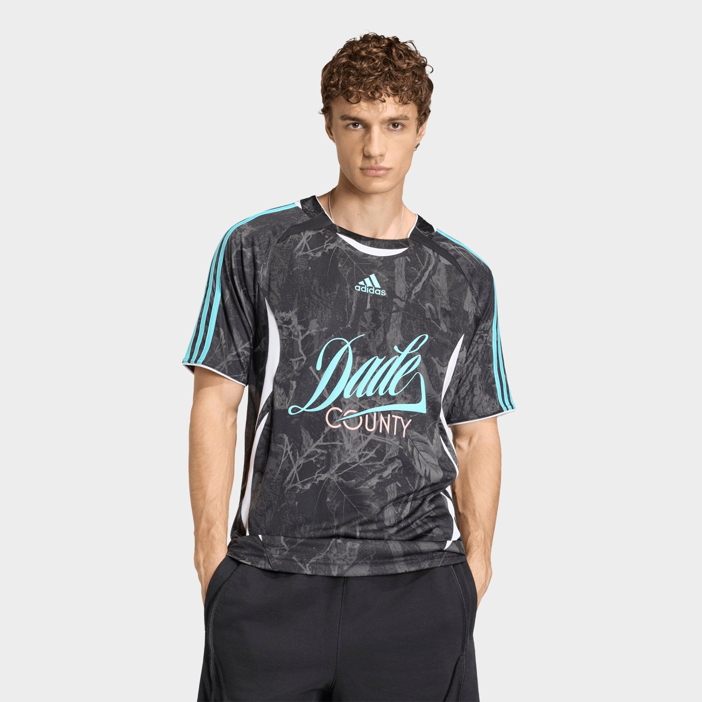 adidas Men's Originals FIFA World Cup 26 Host City Miami Graphic Soccer Jersey in Black/Pulse Aqua Size: XS