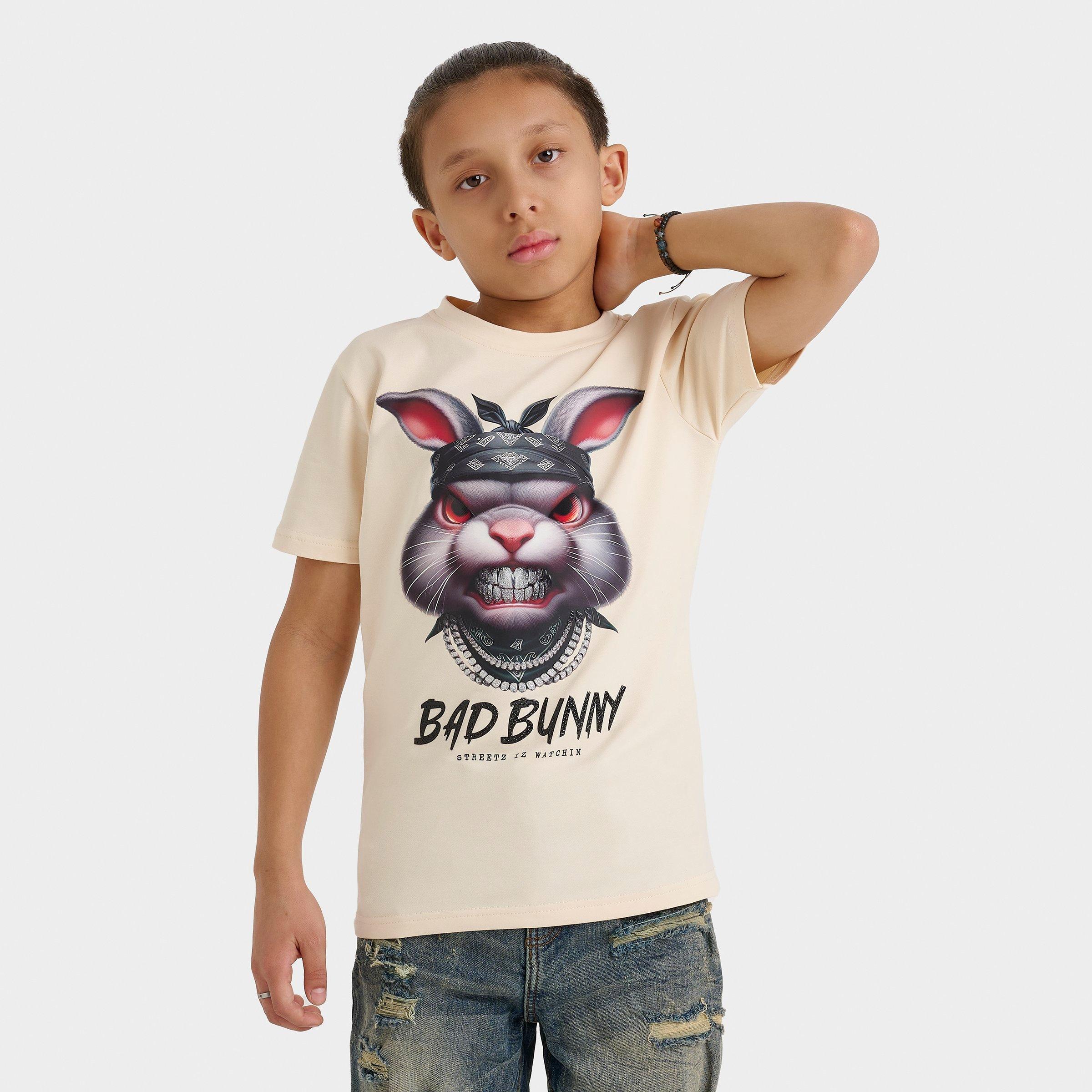 Other Kids' Streetz Iz Watchin Bad Bunny T-Shirt in Off-White/Off White Size XL 100% Cotton