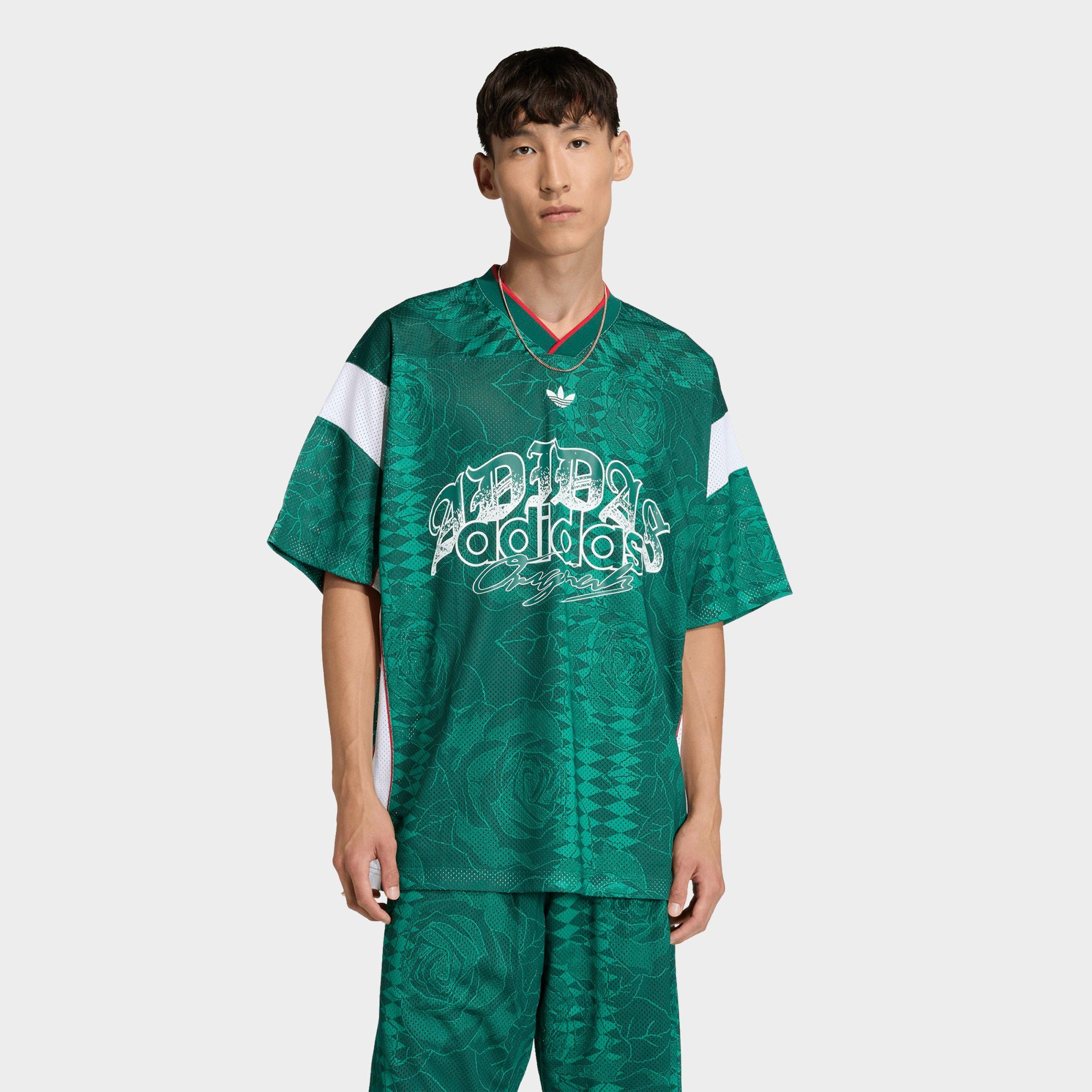 adidas Men's Originals Roses Lifestyle Soccer Jersey in Collegiate Green Size: 2XL