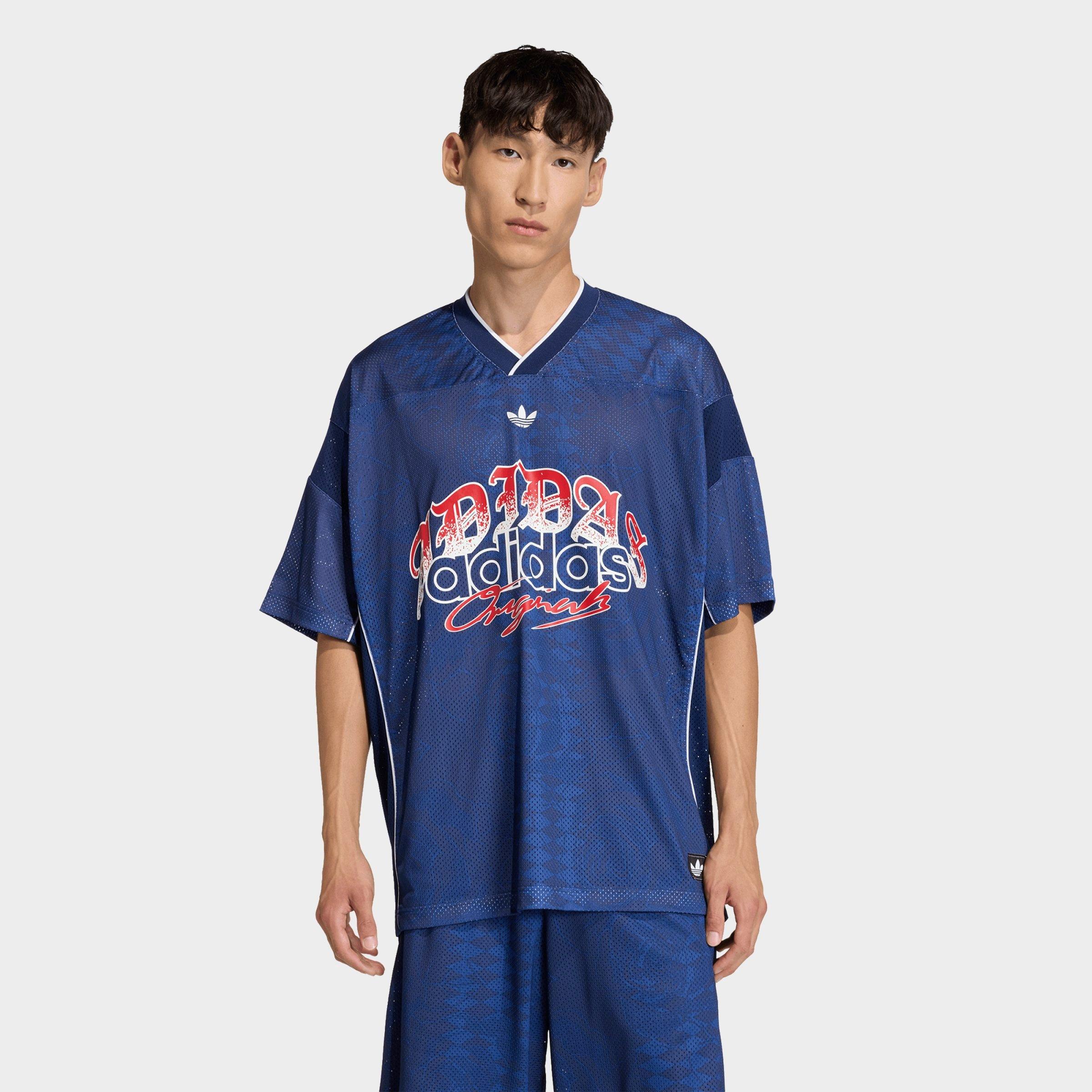 adidas Men's Originals Roses Lifestyle Soccer Jersey in Night Indigo Size: Medium