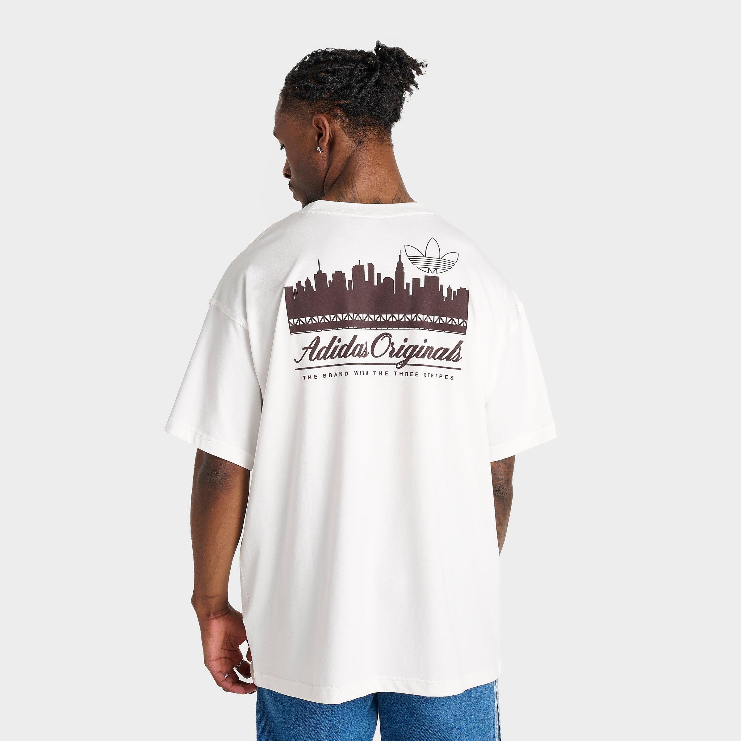 Adidas Men's Originals Skyline T-Shirt in White/Core White Size Medium 100% Cotton
