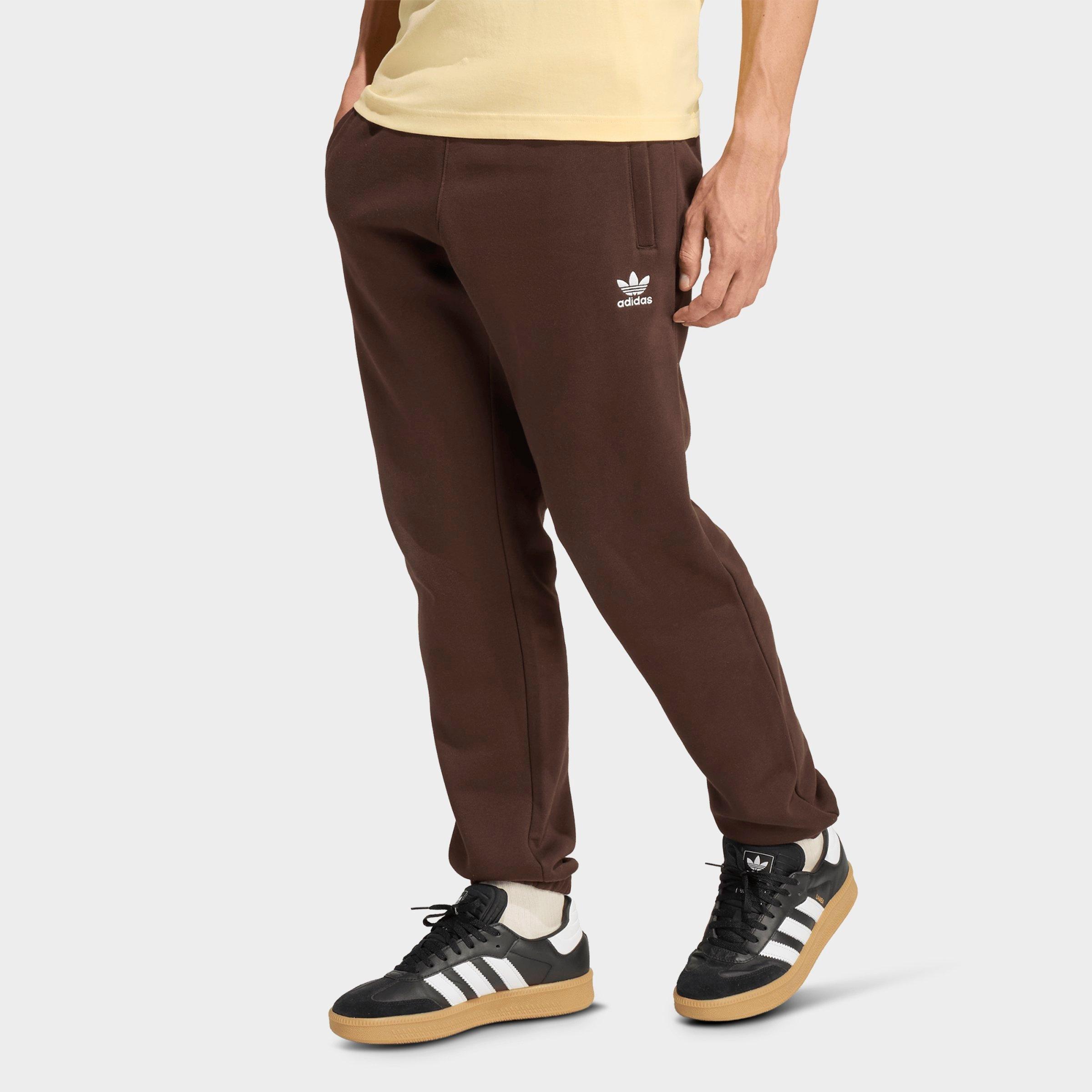 adidas Men's Originals Trefoil Essentials Fleece Jogger Pants in Aurora Coffee Size: XS