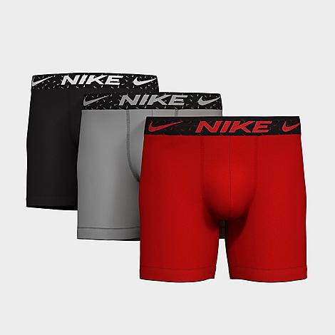 Nike Men's Dri-fit Essential Micro Boxer Briefs (3-pack) In Mini Swoosh Red