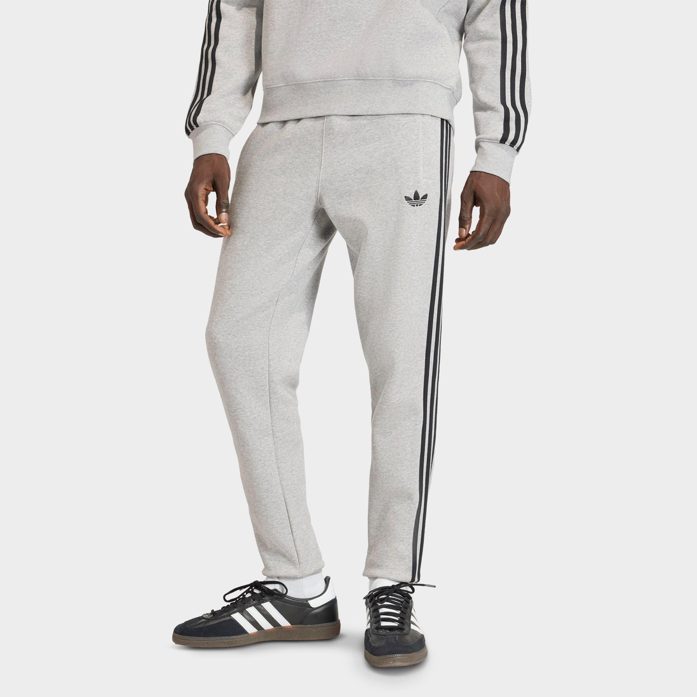 adidas Men's Originals adicolor 3-Stripes Fleece Jogger Pants in Medium Grey Heather Size: XS