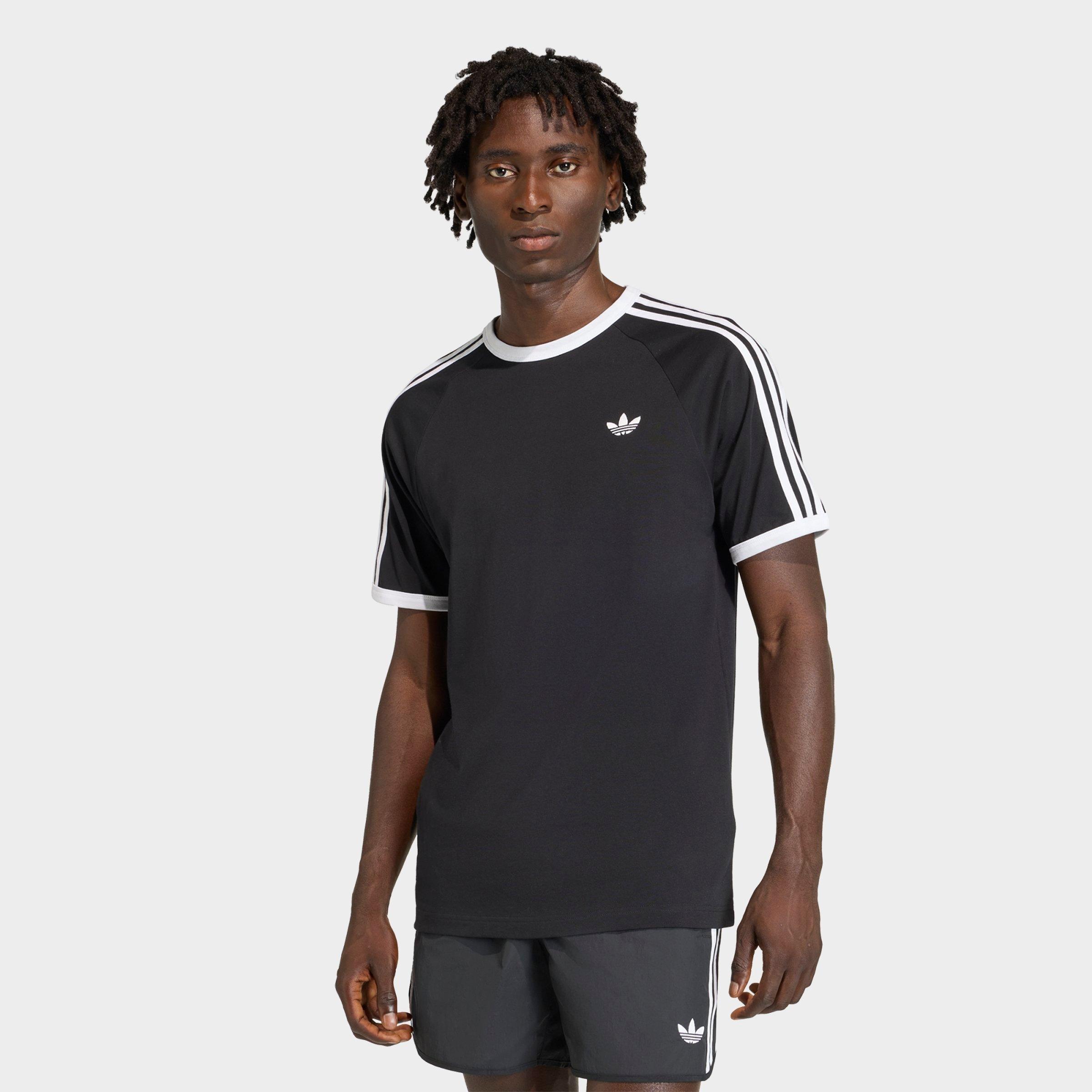 adidas Men's Originals adicolor 3-Stripes T-Shirt in Black Size: Large
