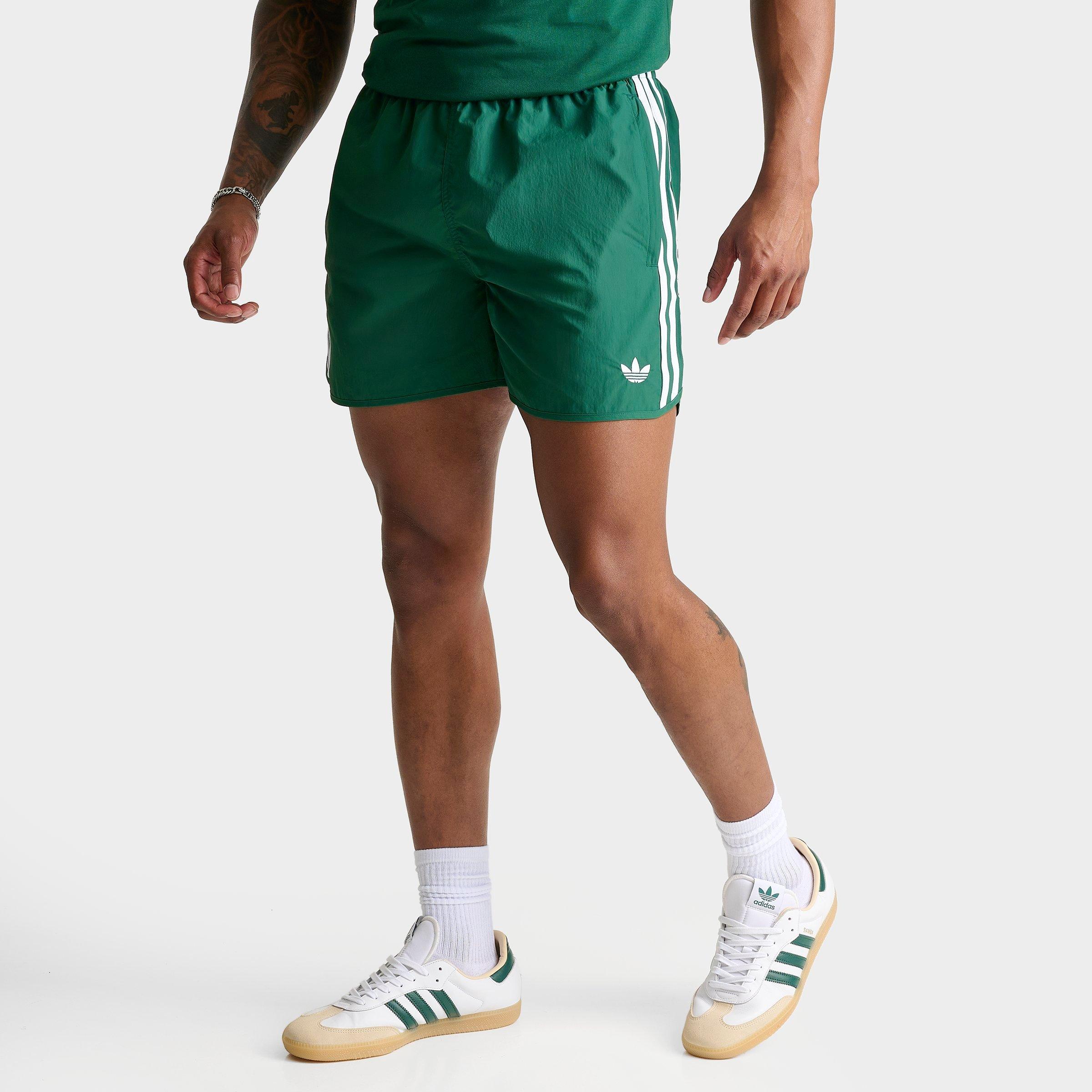 adidas Men's Originals adicolor Sprinter Shorts in Collegiate Green/White Size: Large