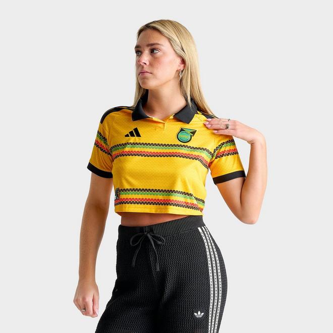 Women's adidas Originals Jamaica 26 x Bob Marley Home Cropped Jersey