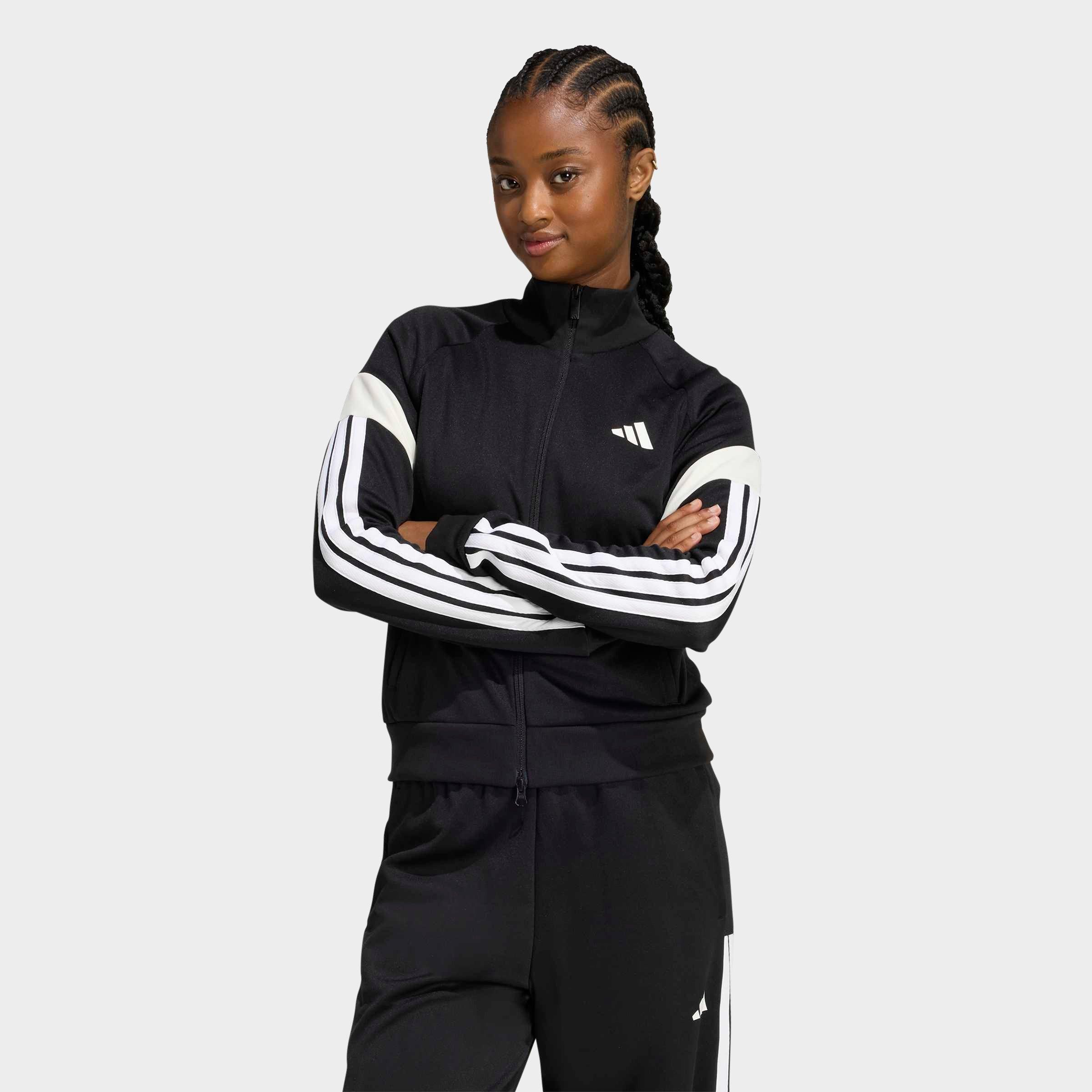 adidas Women's House of Tiro Nations Pack Full-Zip Track Top in Black/Off White/White Size: Large