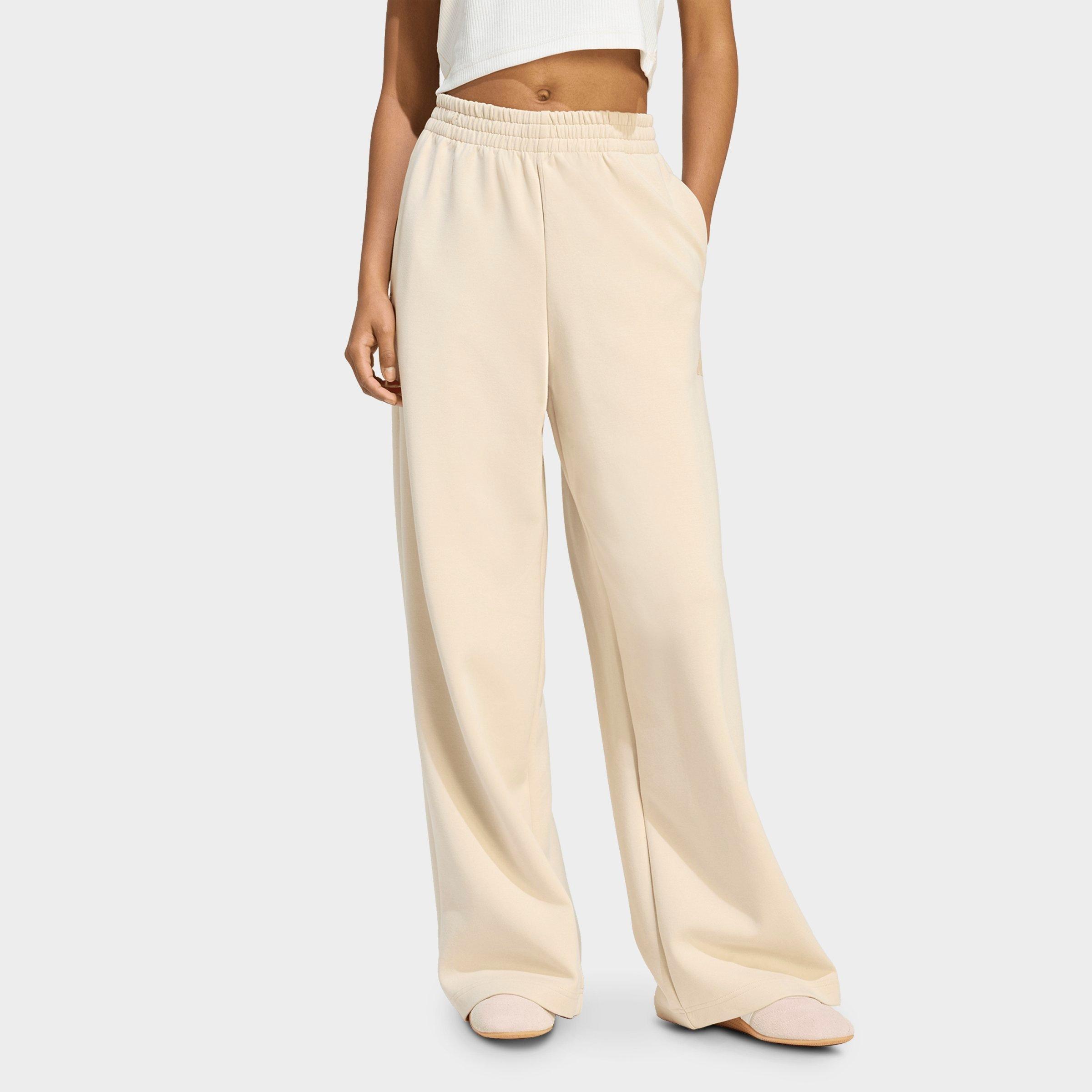 adidas Women's Sportswear Soft Lux Straight Leg Pants in Crystal Linen Size: Medium