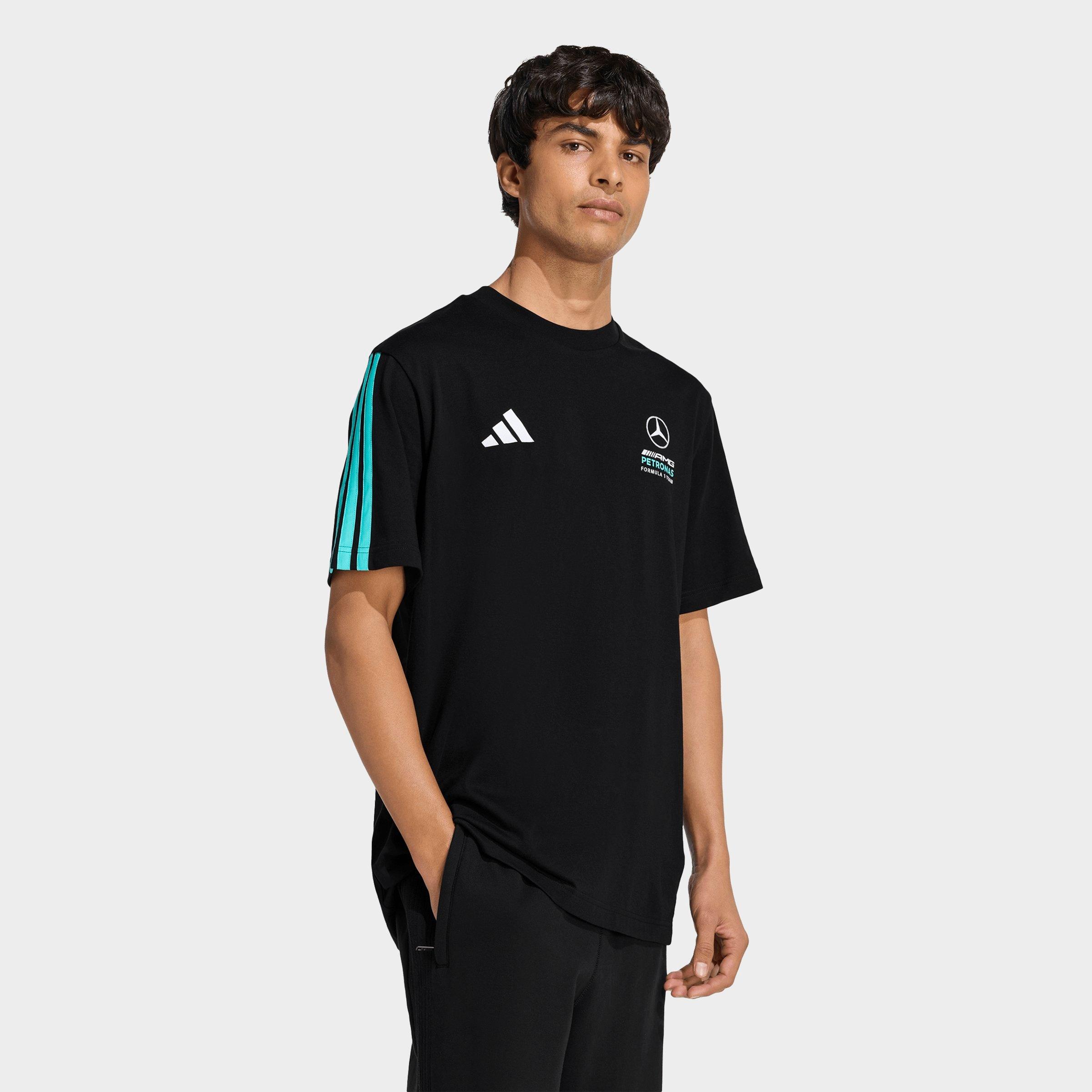 adidas Men's Mercedes-AMG Petronas F1 Team DNA T-Shirt in Black/Semi Mint Rush Size: Medium