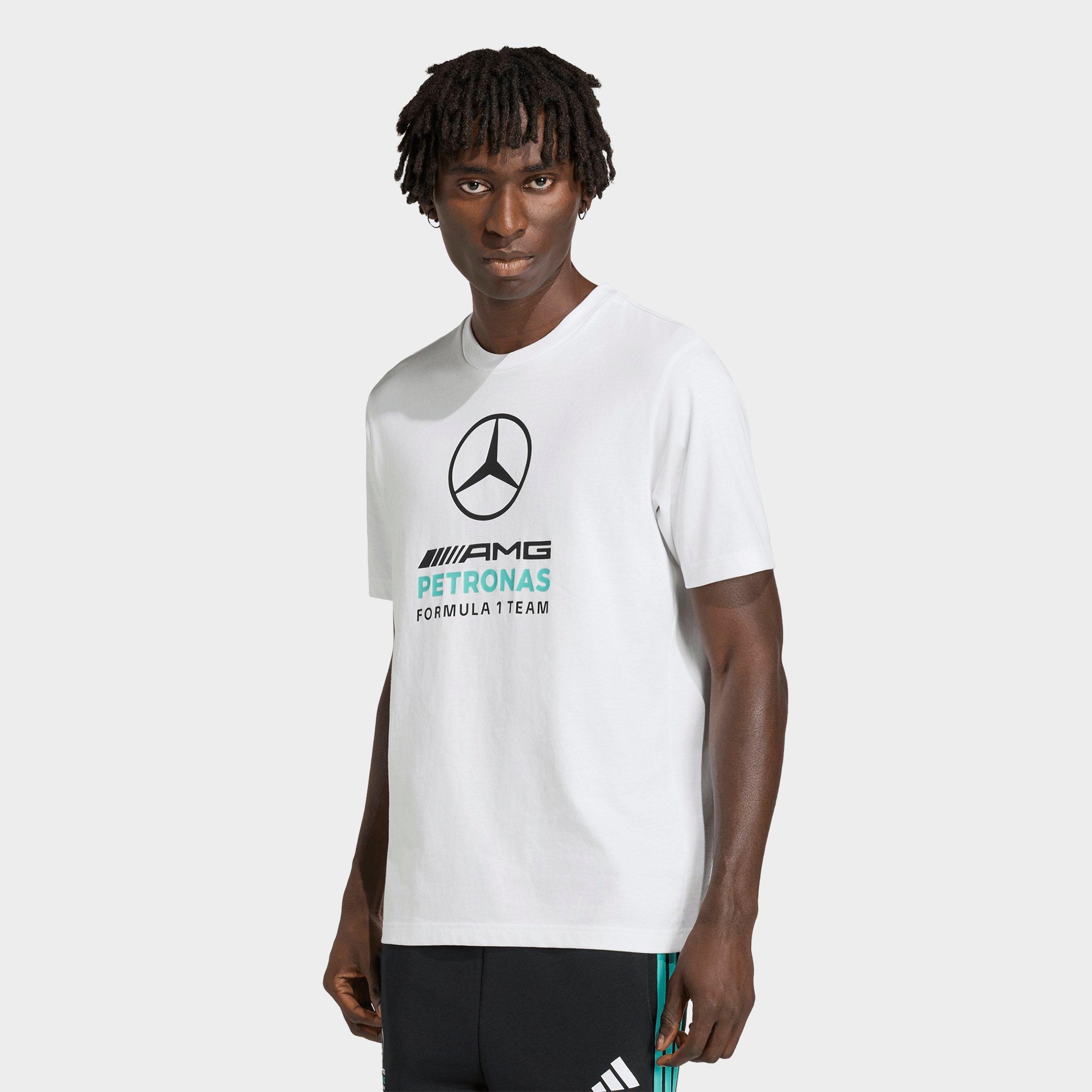 adidas Men's Mercedes-AMG Petronas F1 Team DNA Graphic T-Shirt in White/Semi Mint Rush Size: Large