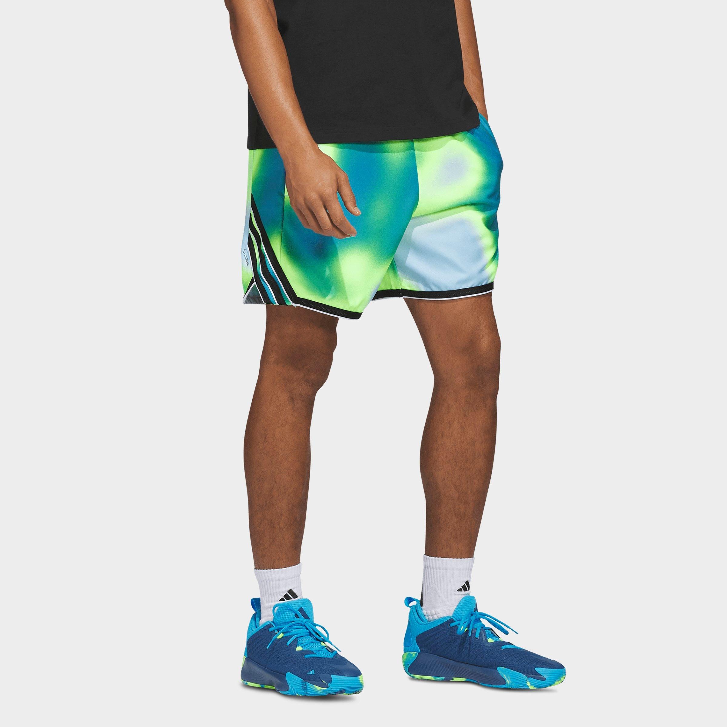 adidas Men's Crazy Lite Allover Print Basketball Shorts in Shock Cyan Size: 3XL 9