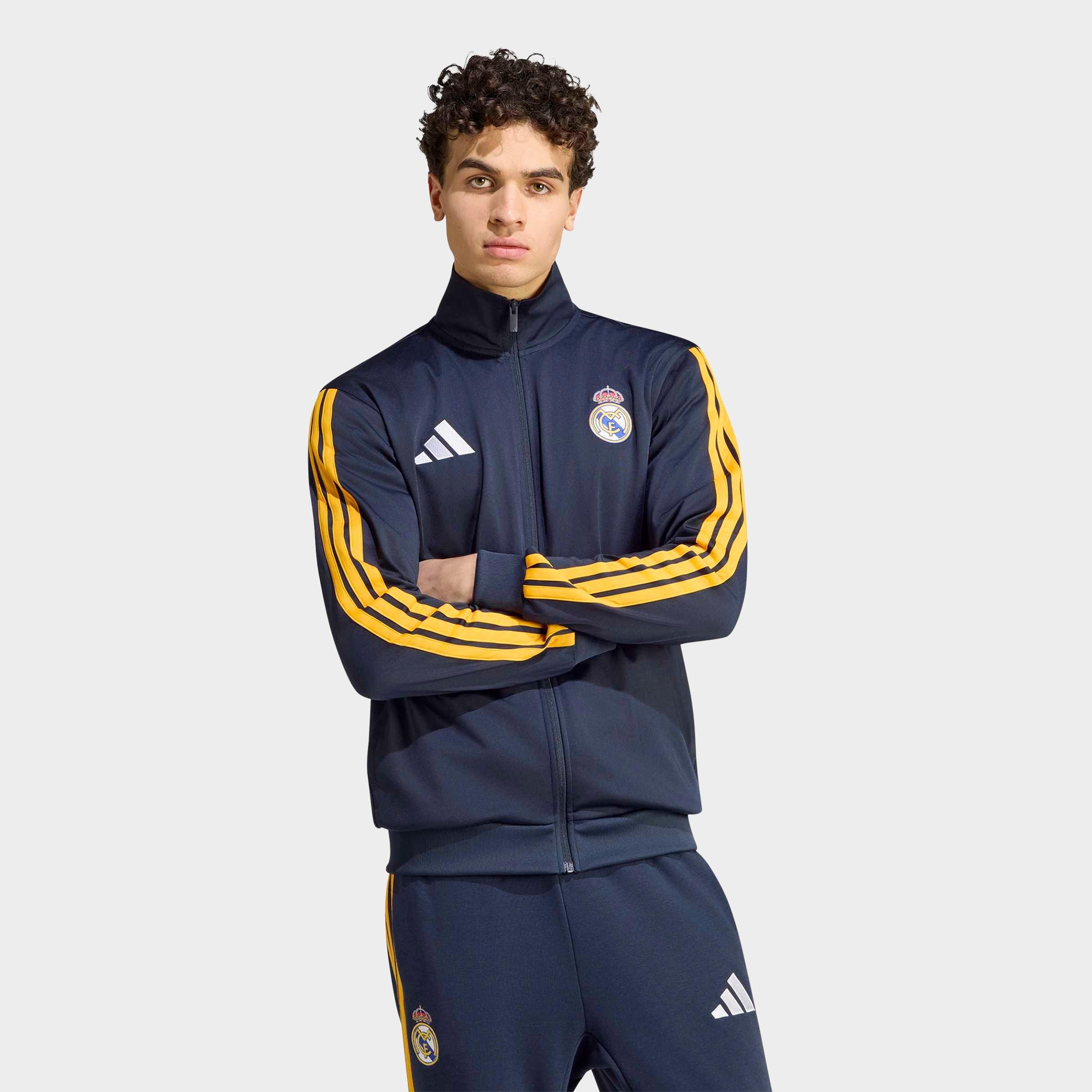 adidas Men's Real Madrid DNA Full-Zip Track Top in Night Navy Size: Large