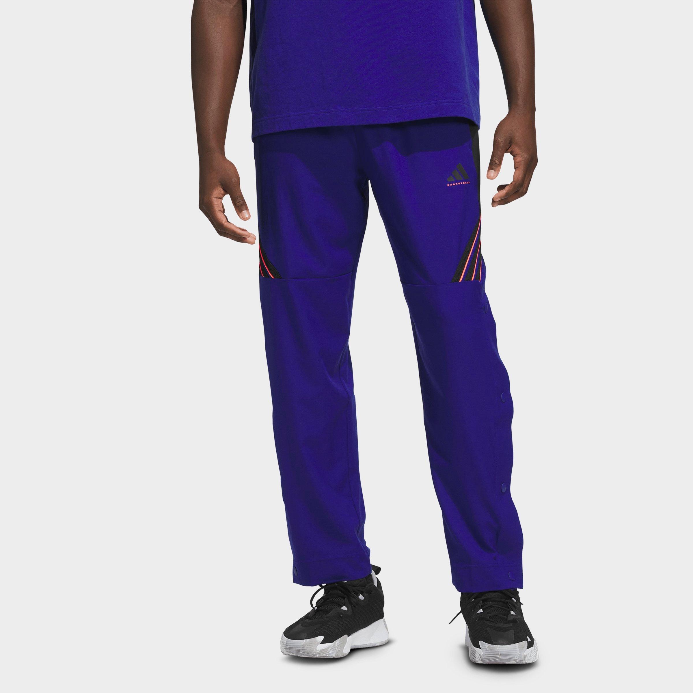adidas Men's Crazy Lite Woven Basketball Pants in Mystery Ink/Black/Solar Turbo Size: Large