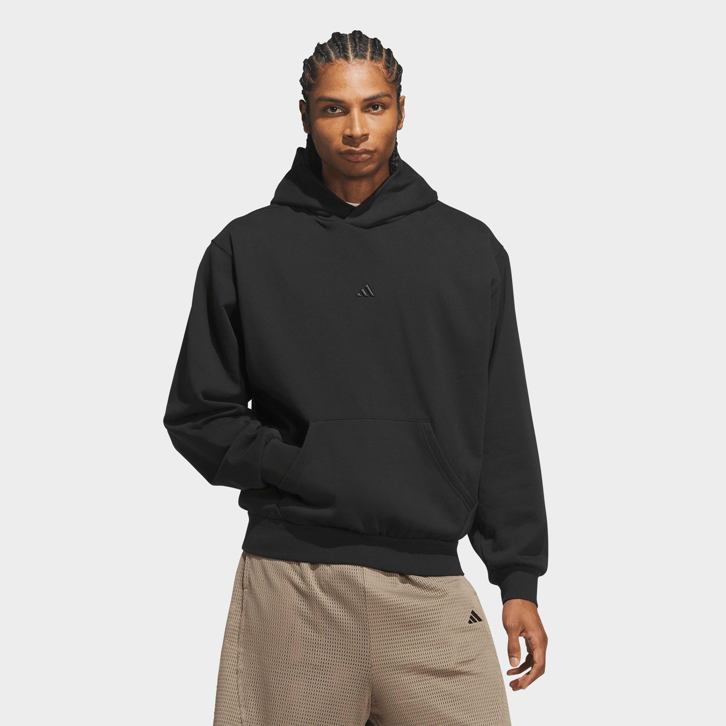 adidas Men's Basketball Fleece Hoodie in Black Size: XS