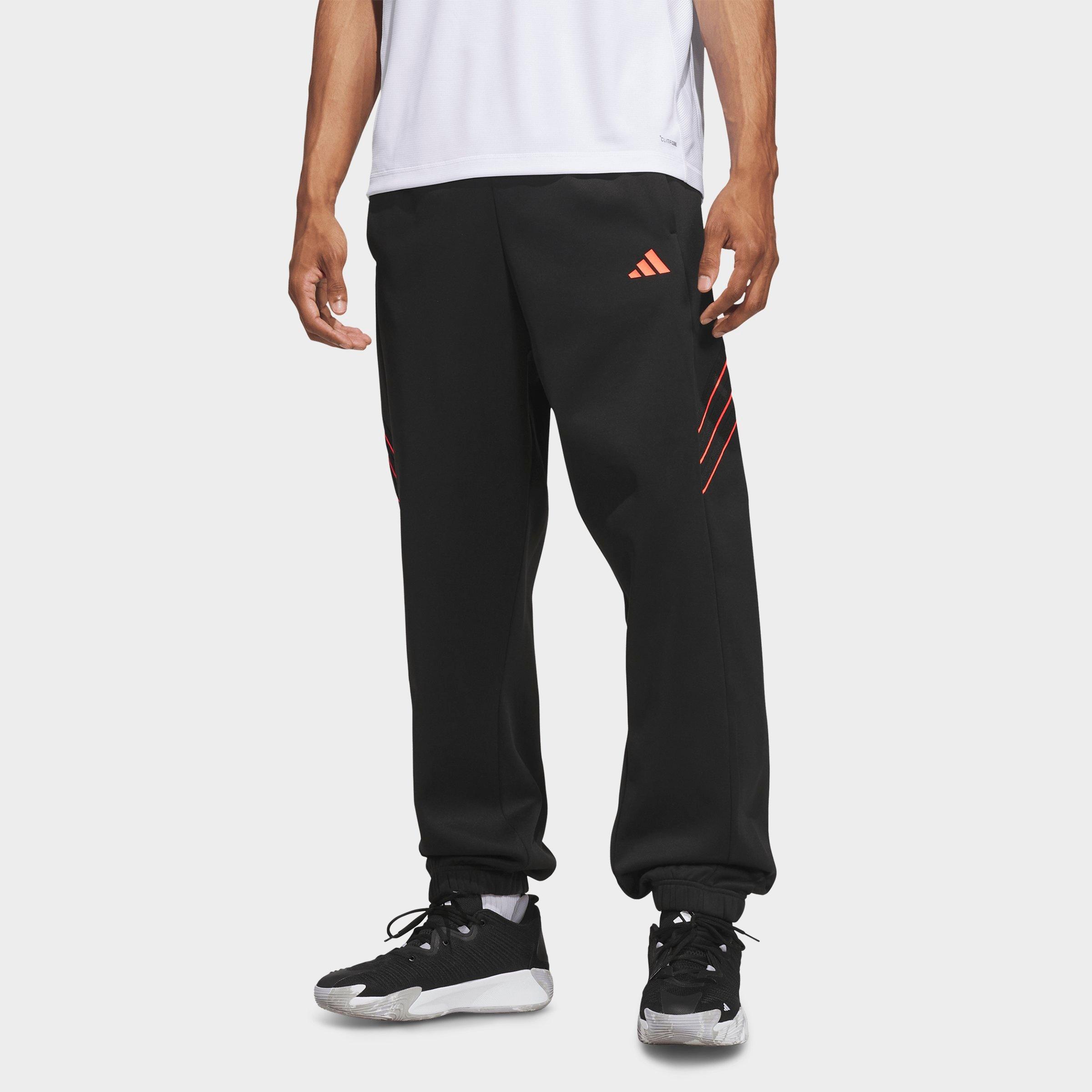 adidas Men's Crazy Warm Fleece Sweatpants in Black/Solar Turbo Size: XL
