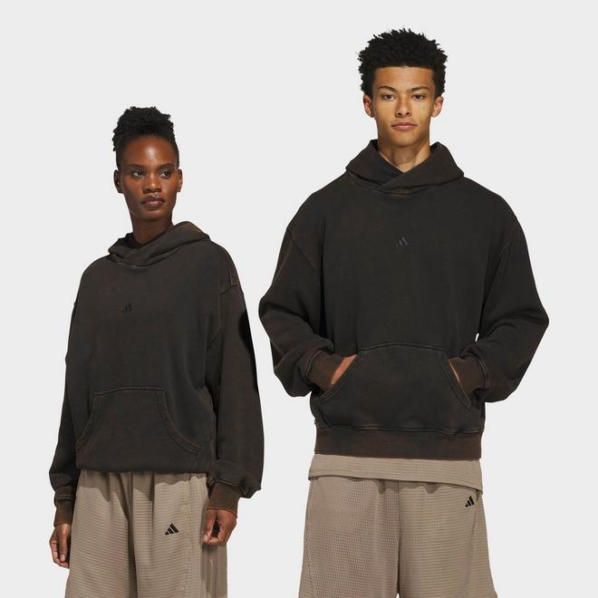 adidas Basketball Washed Fleece Pullover Hoodie
