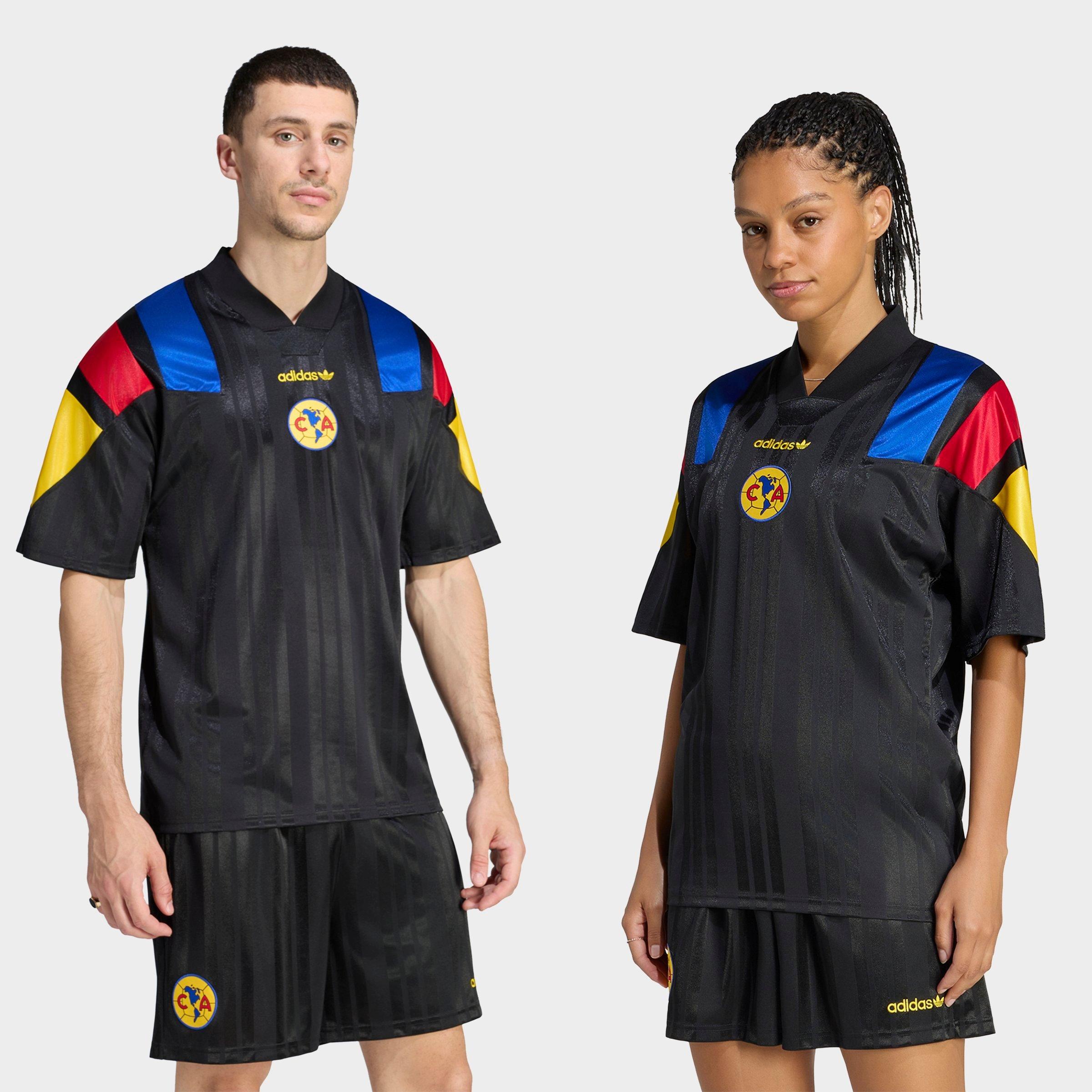 adidas Men's Originals Club AmÃ©rica EQT Soccer Jersey in Black Size: Large