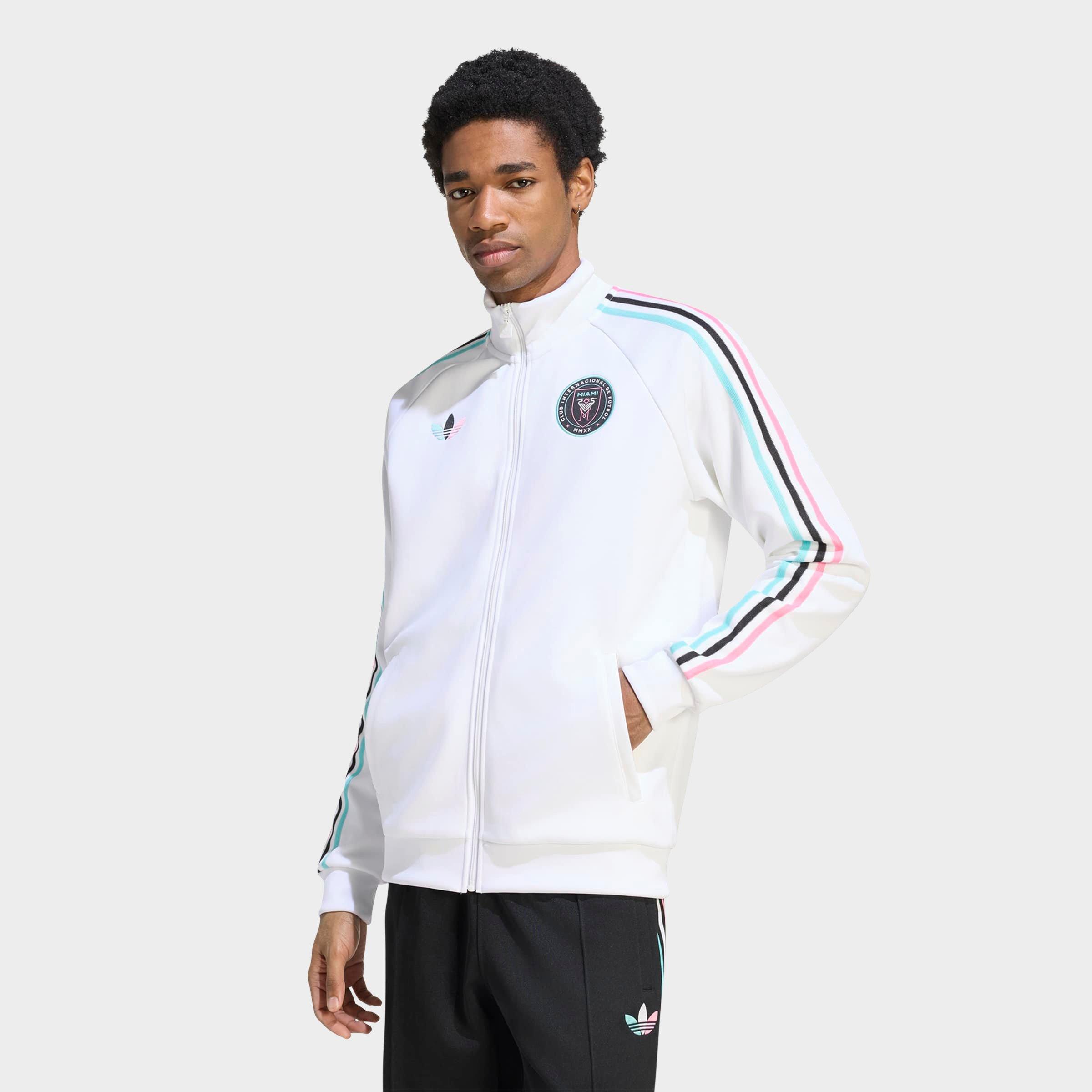 adidas Men's Originals Inter Miami CF MLS Track Top in White Size: 2XL