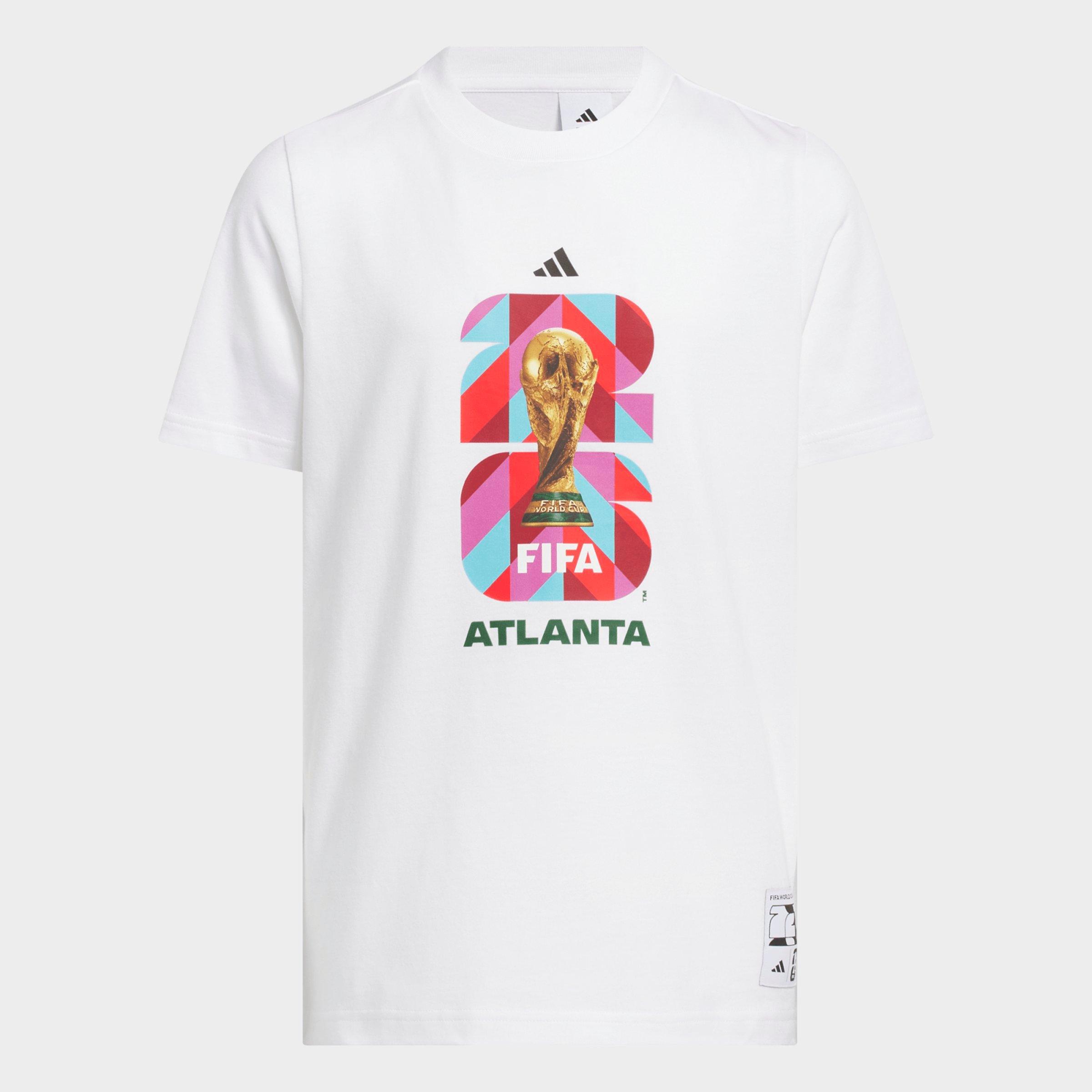 adidas Big Kids FIFA World Cup 26 Host City Atlanta Graphic Soccer T-Shirt in White Size: XL