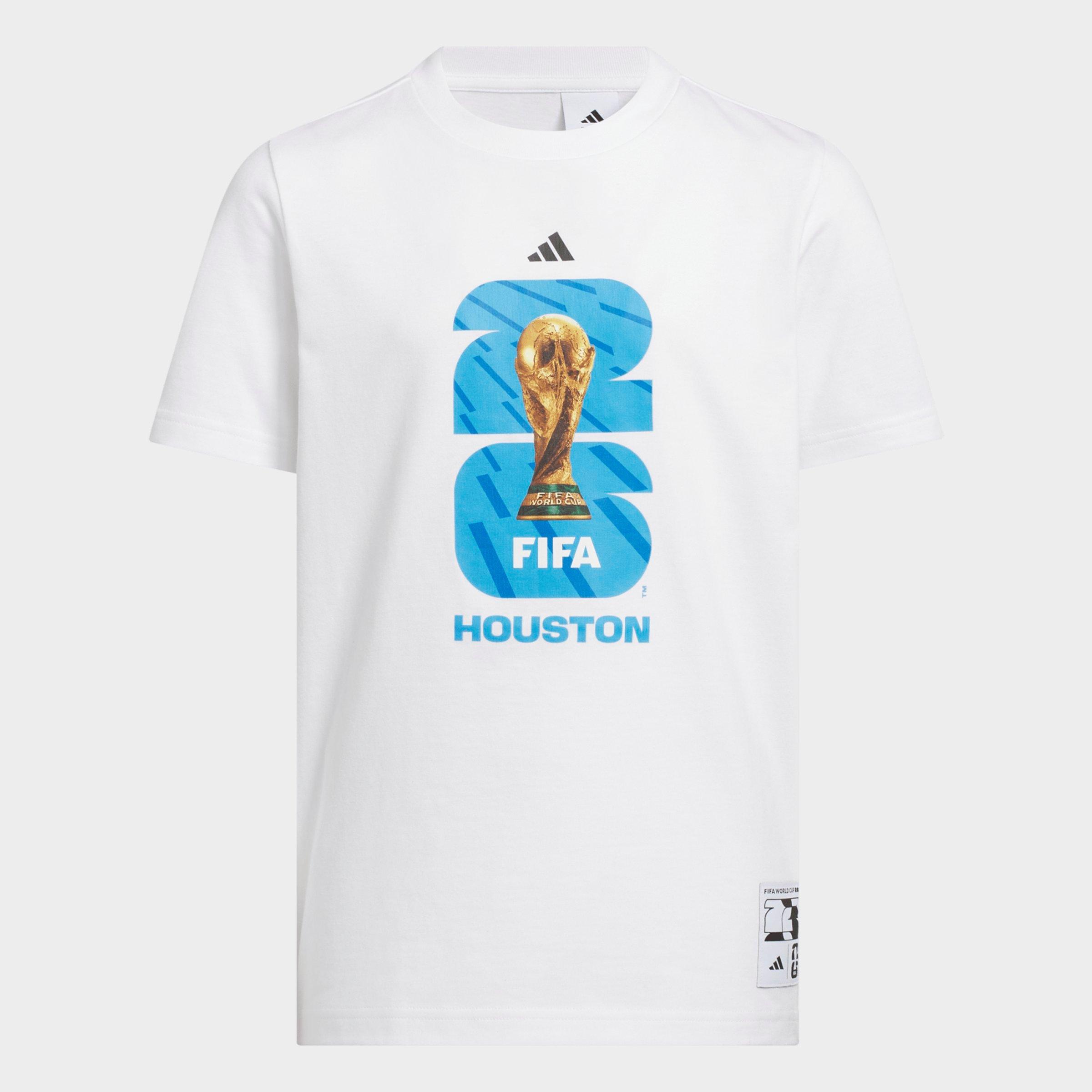 adidas Big Kids FIFA World Cup 26 Host City Houston Graphic Soccer T-Shirt in White Size: XL