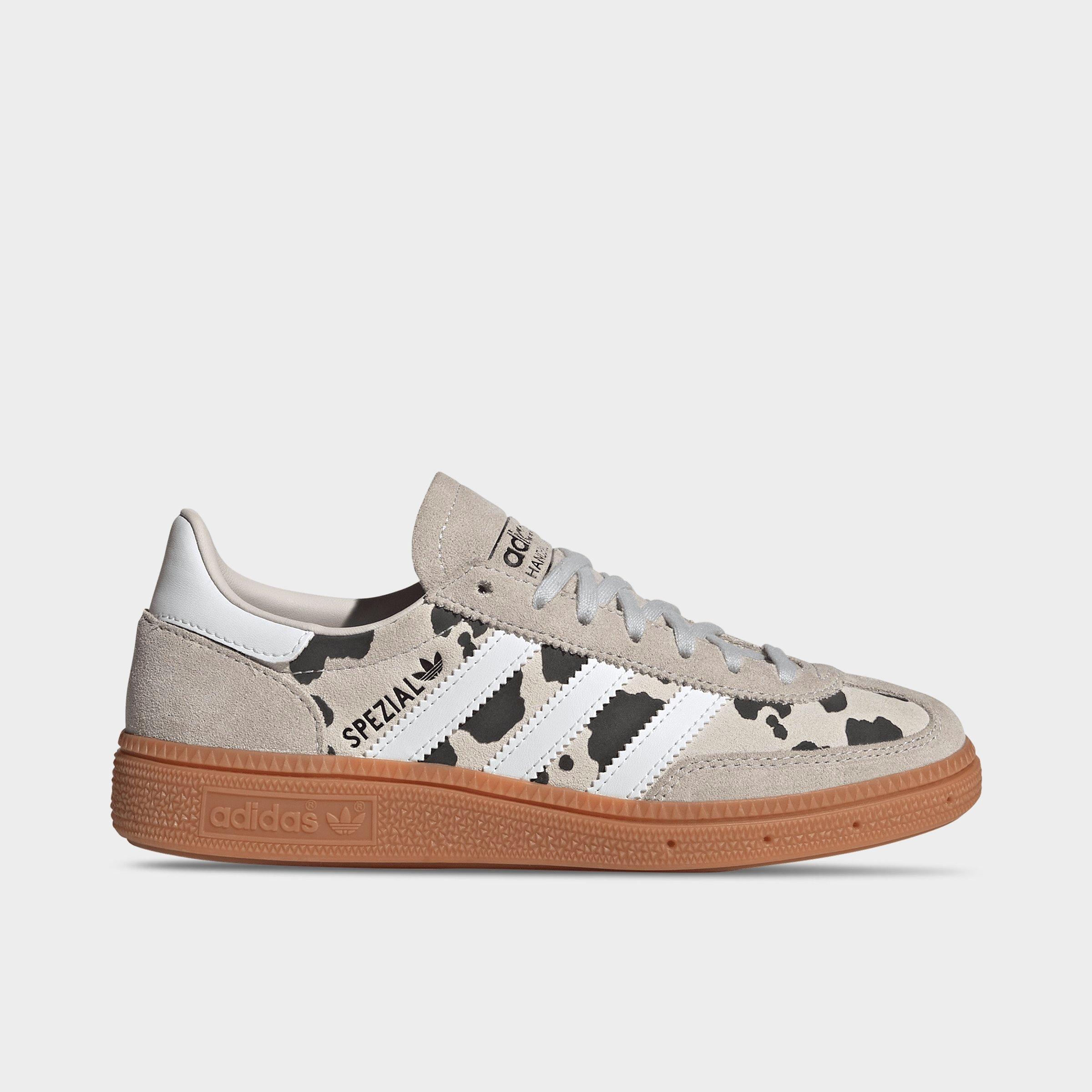 adidas Big Kids Originals Handball Spezial Casual Shoes in Grey One/Cloud White/Crystal White Size: 5.0