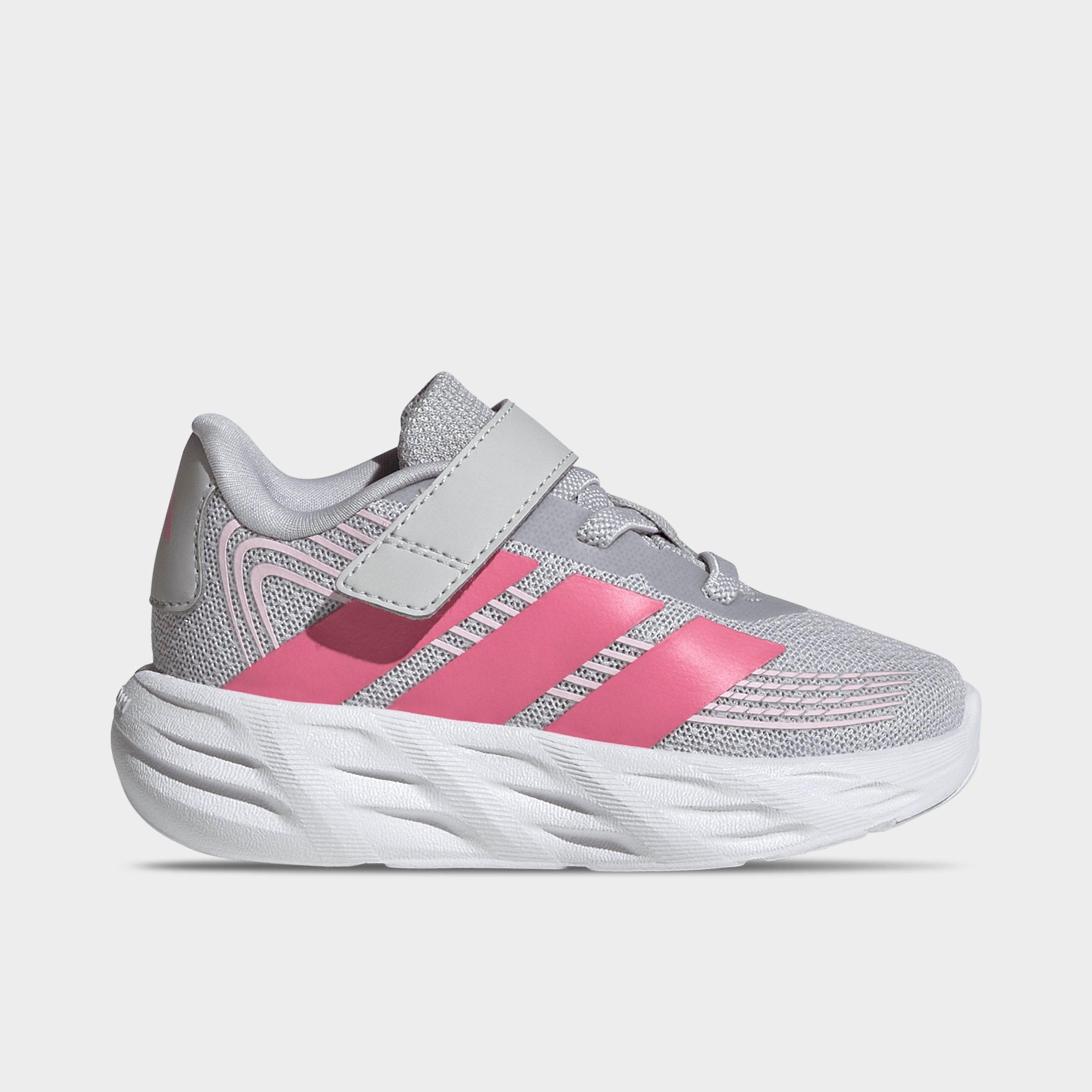 adidas Kids Toddler Galaxy 8 Hook-And-Loop Stretch Lace Running Shoes in Light Solid Grey/Pink Fusion/Clear Pink Size: 5.0