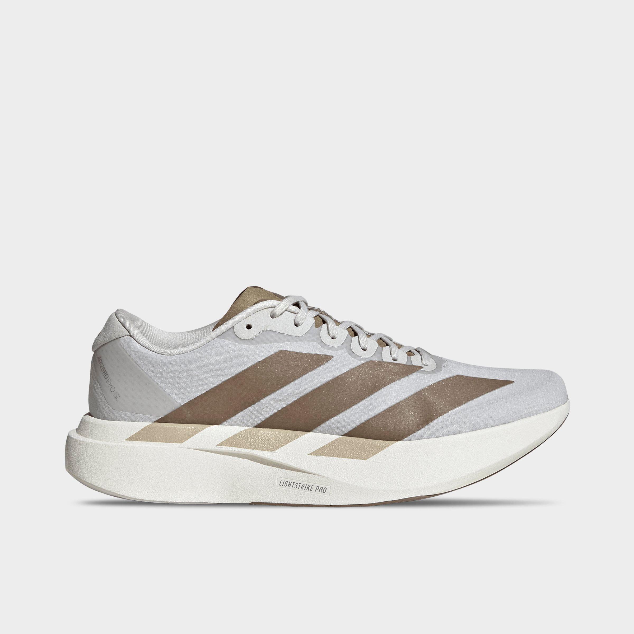 adidas Men's Adizero EVO SL Woven Running Shoes in Grey/Grey/Khaki Size: 11.0