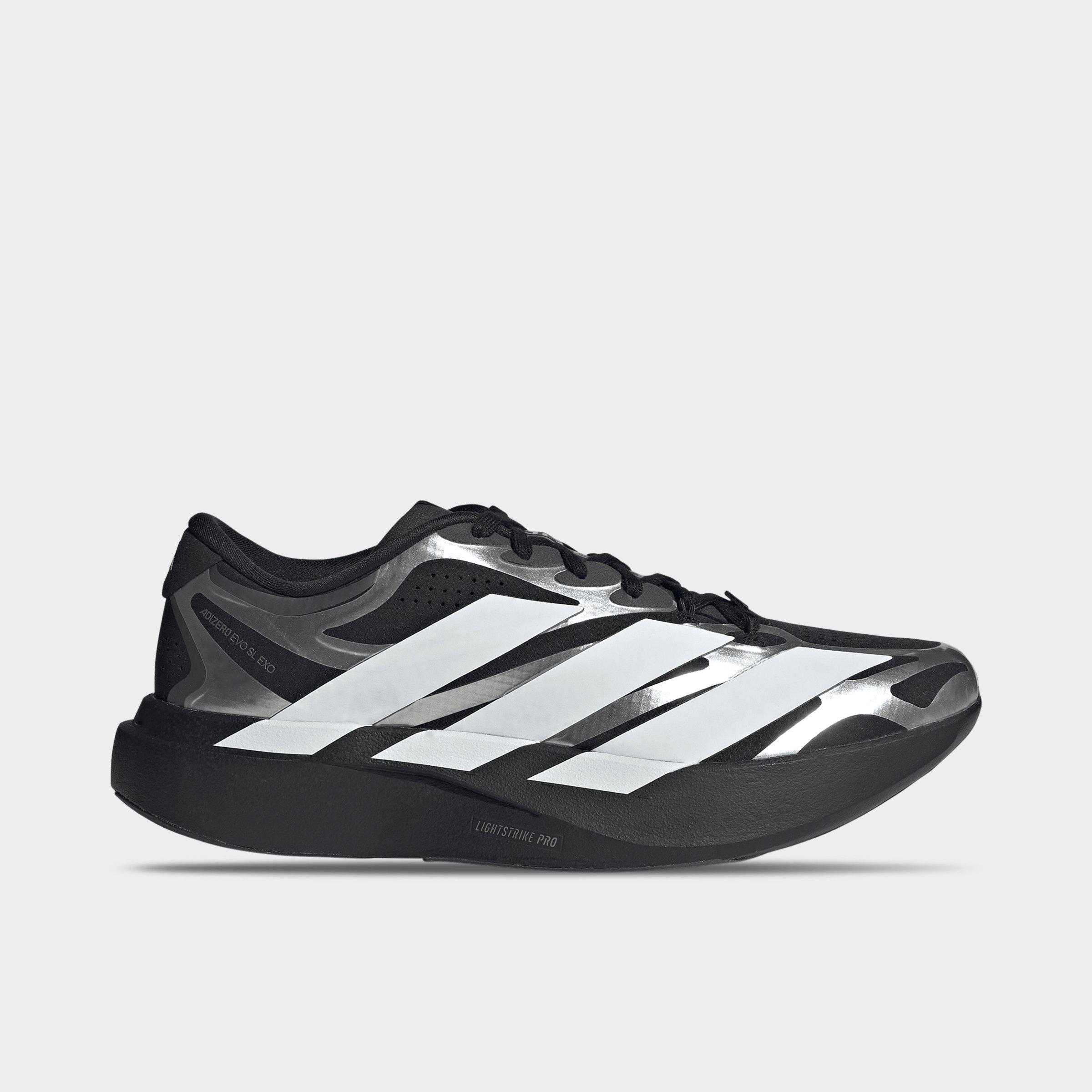 adidas Men's Adizero EVO SL EXO Running Shoes in Core Black/Cloud White/Iron Metallic Size: 10.5