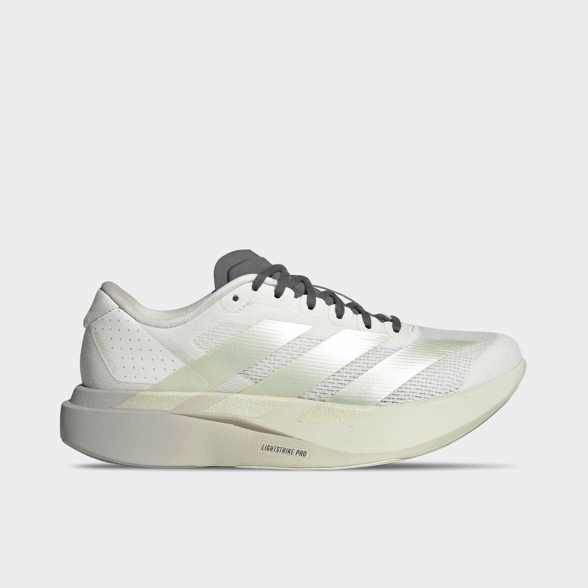 adidas Women's Adizero EVO SL Running Shoes in Off White/Ice Gold Metallic/Granite Size: 9.0