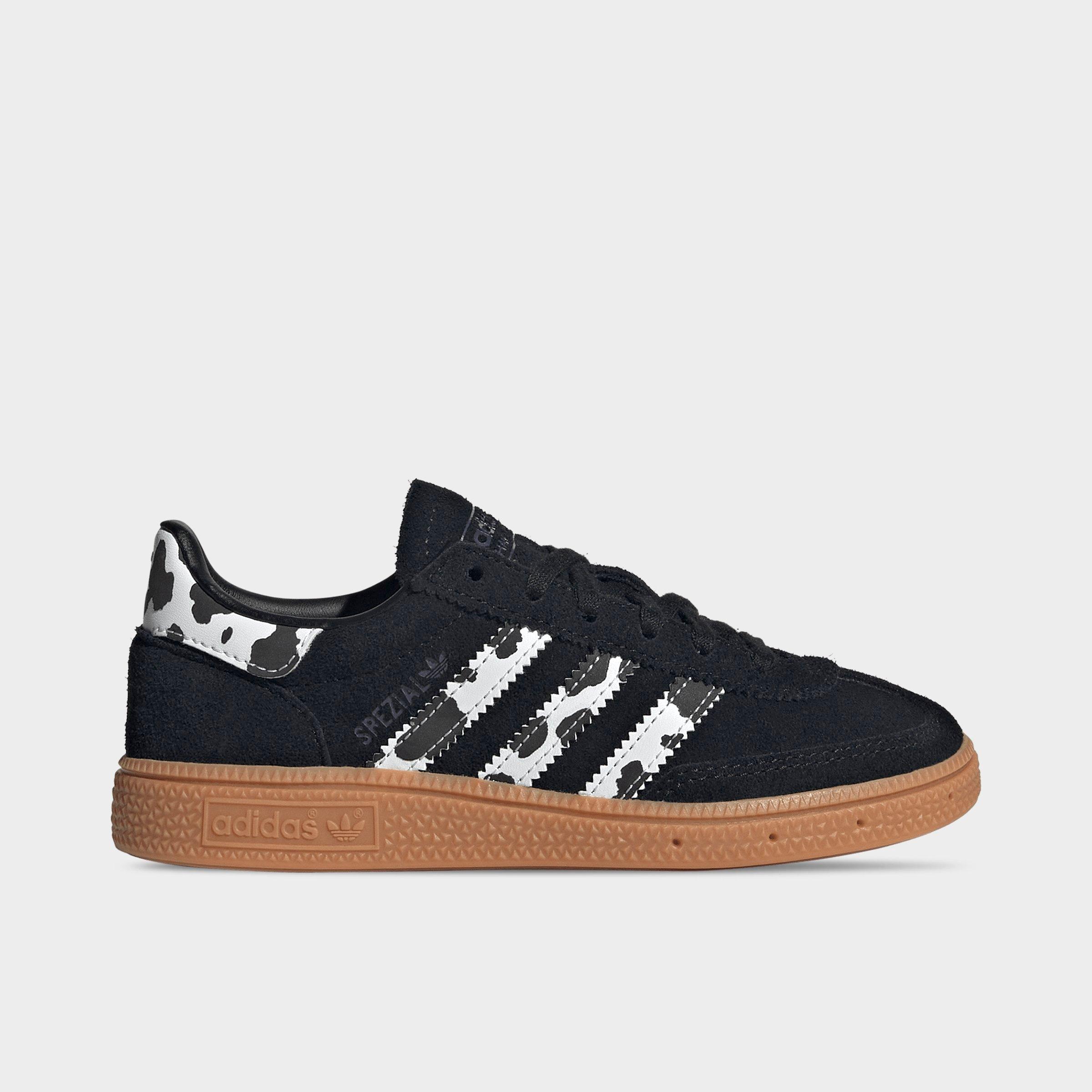 adidas Little Kids Originals Handball Spezial Casual Shoes in Core Black/Violet/Cloud White Size: 13.0