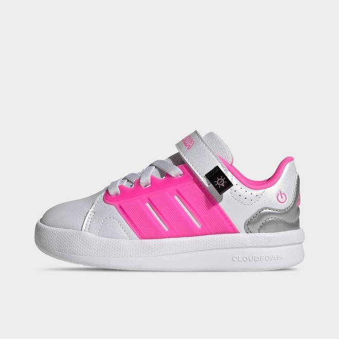 Girls' Little Kids' adidas Lightorama Court Stretch Lace Hook-And-Loop Casual Shoes