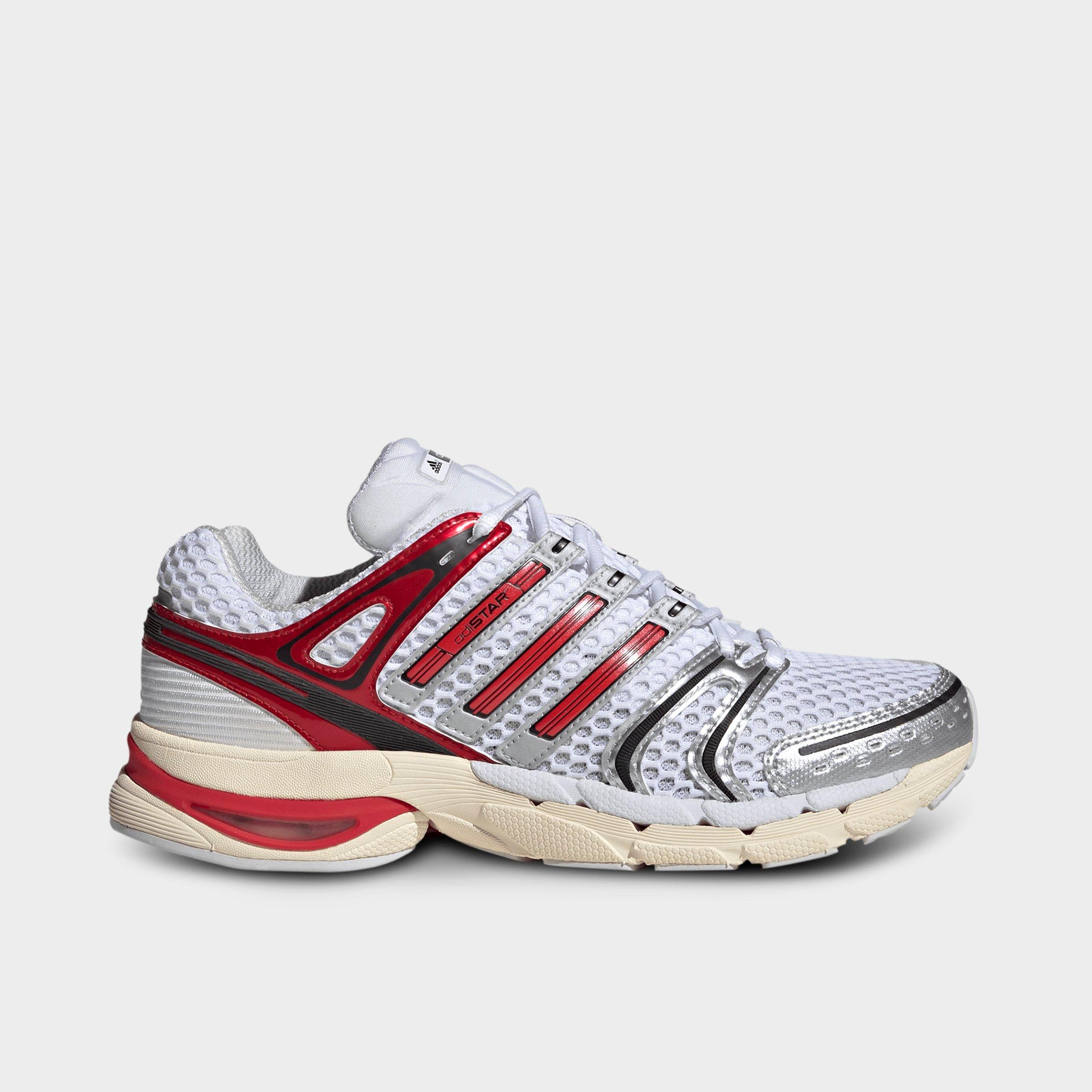 adidas Men's Adistar Control 5 Casual Shoes in Cloud White/Better Scarlet/Dash Grey Size: 7.5