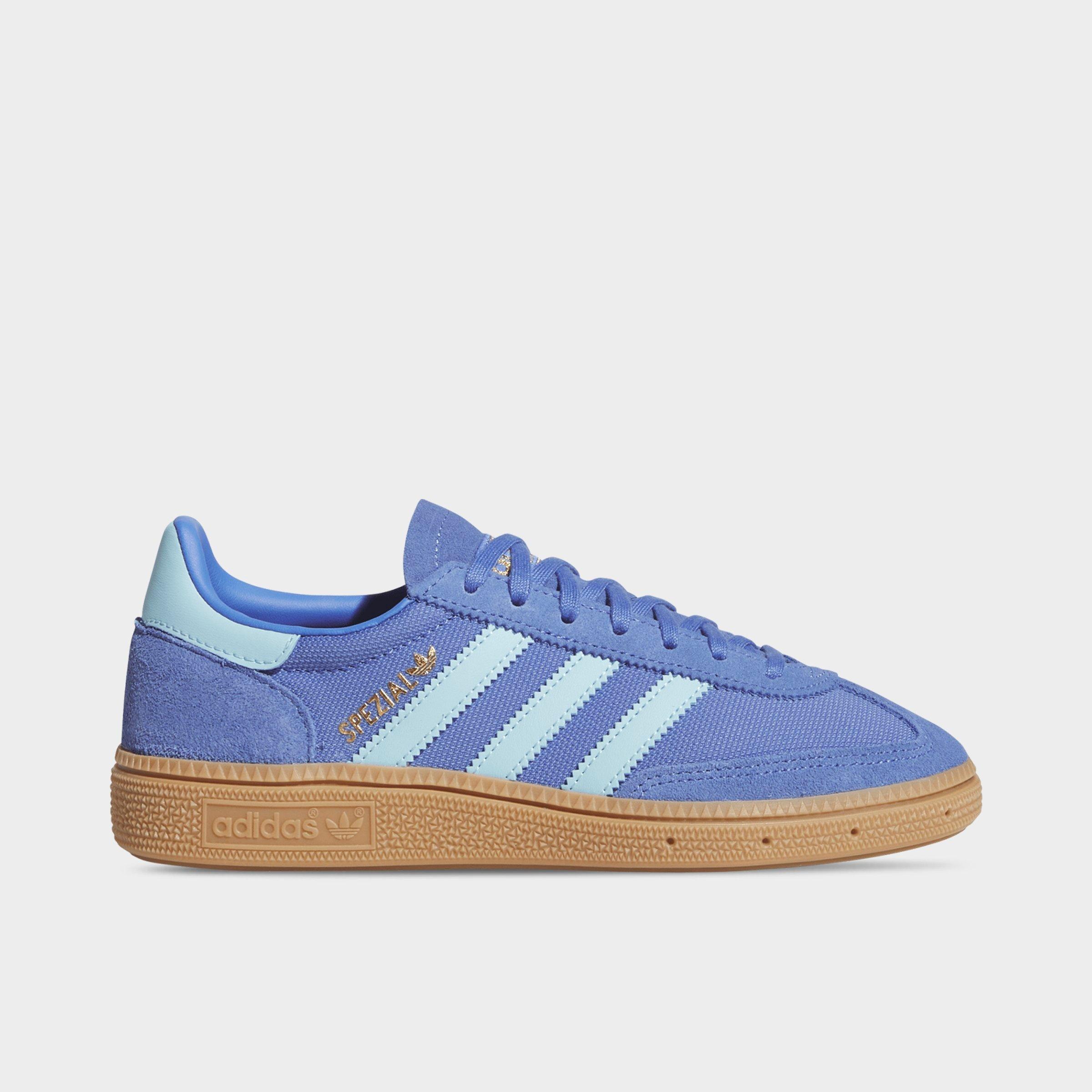 adidas Big Kids Originals Handball Spezial Casual Shoes in Real Lilac/Icy Blue/Gum Size: 3.5