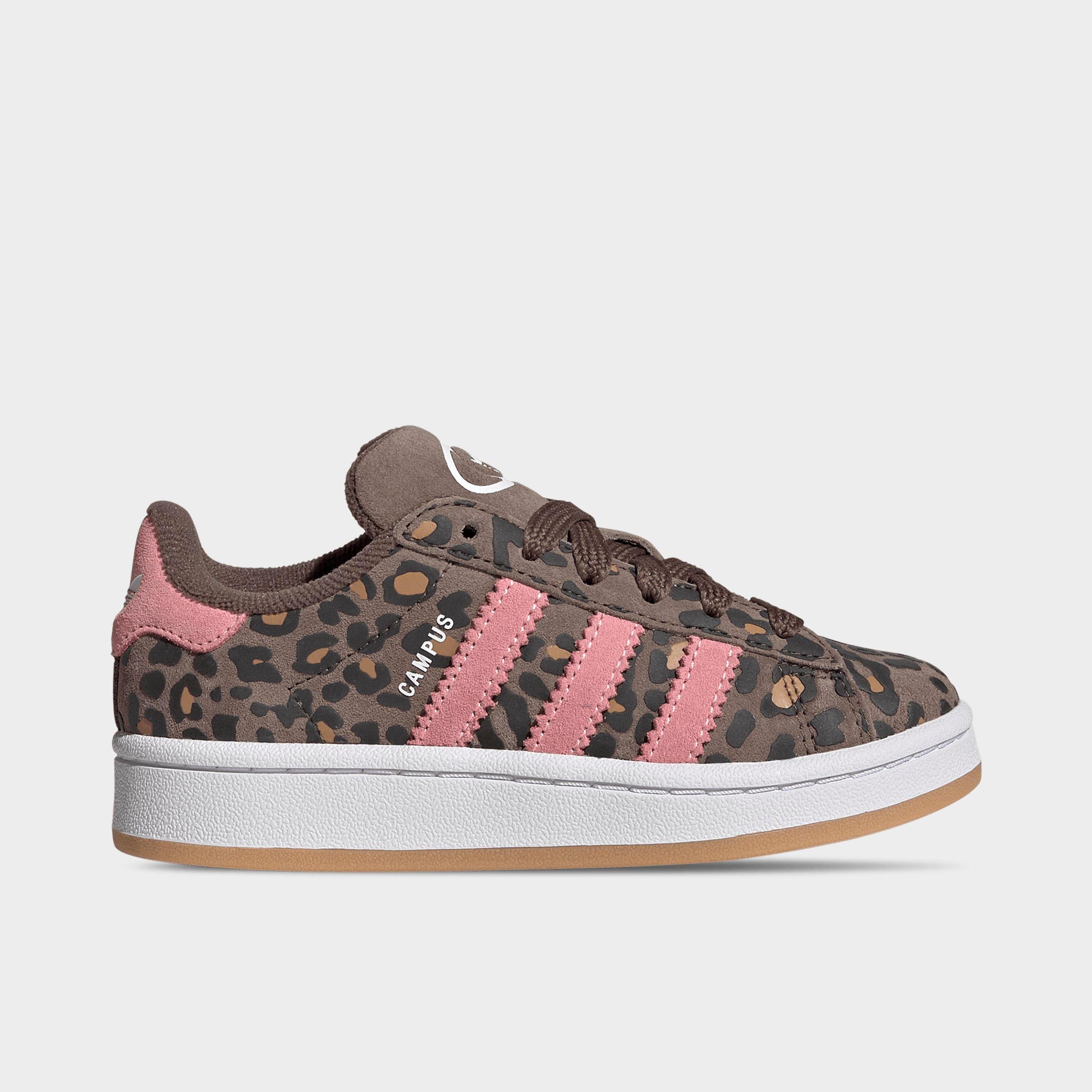 adidas Little Kids Originals Campus 00s Casual Shoes in Earth Strata/Cloud White/Glow Pink Size: 13.5