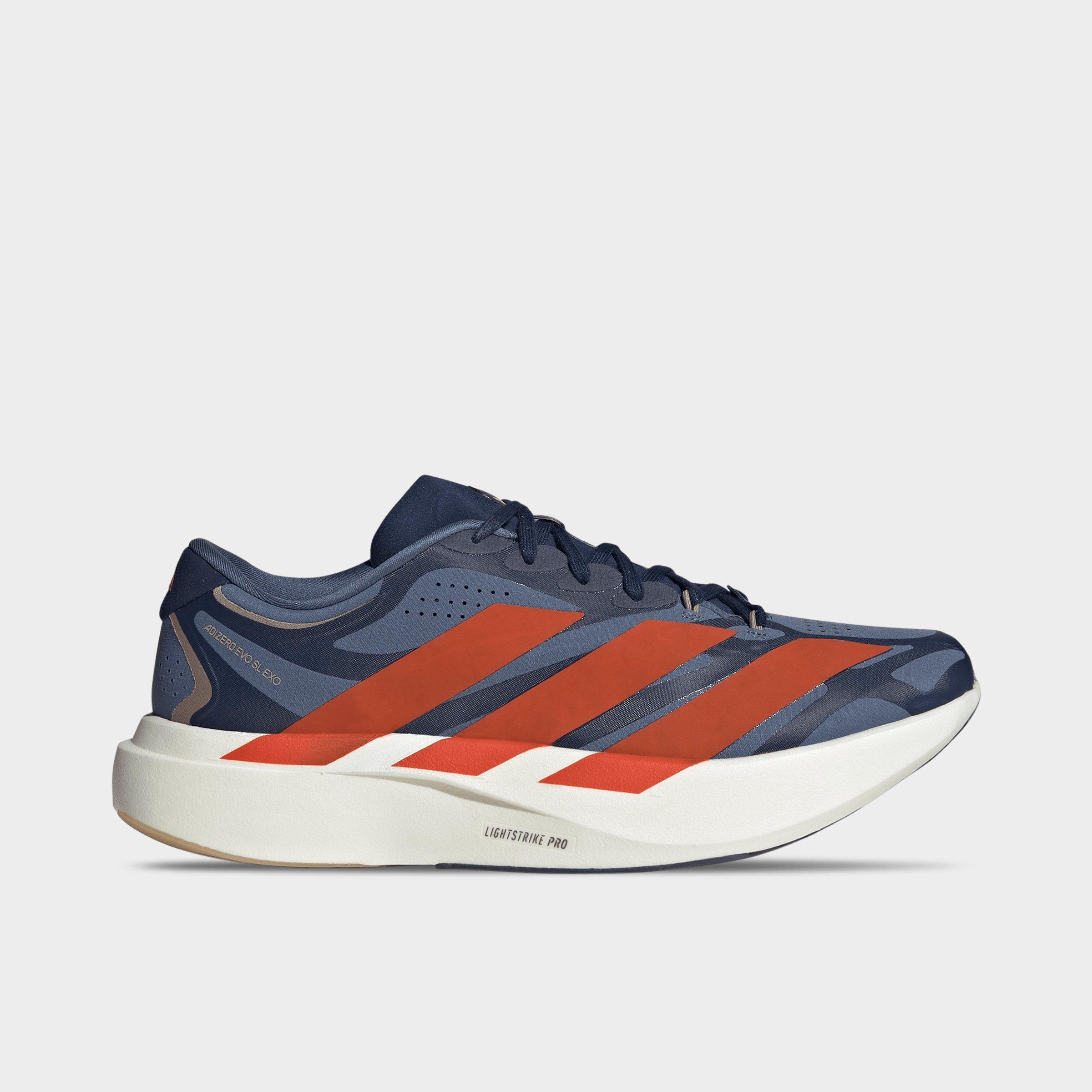 adidas Men's Adizero EVO SL Exo Running Shoes in Tech Ink/Collegiate Orange/Collegiate Navy Size: 8.0