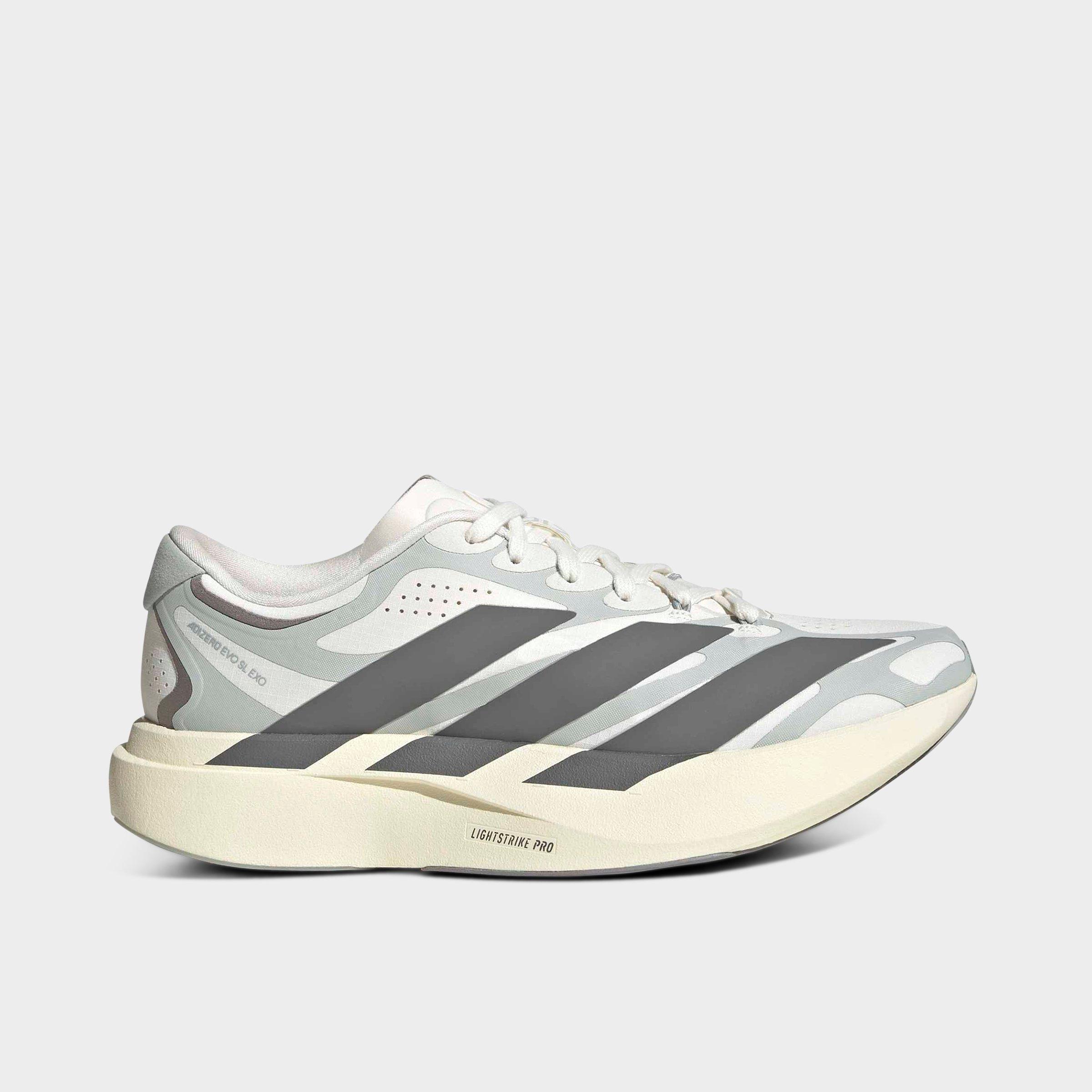 adidas Women's Adizero EVO SL Exo Running Shoes in Cloud White/Grey Four/Wonder Silver Size: 7.0