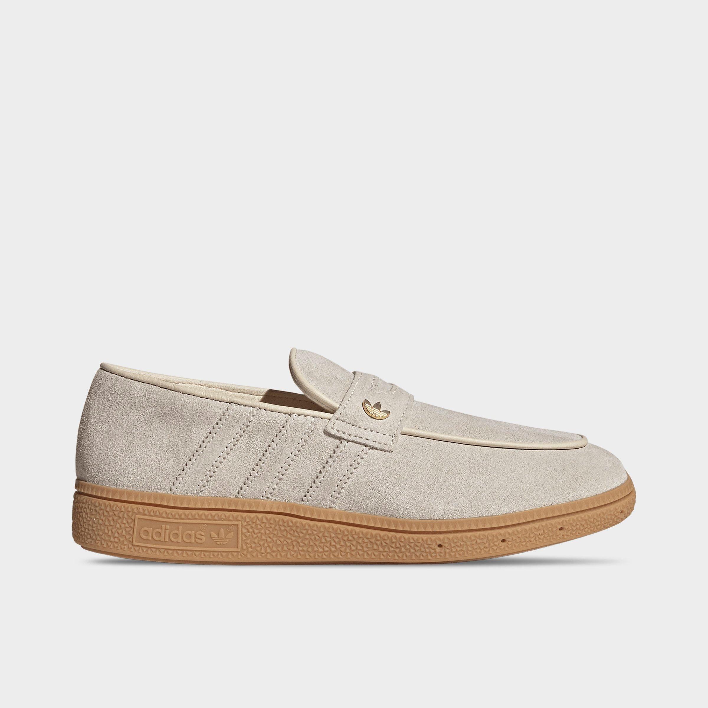 adidas Women's Originals Handball Spezial Loafer Casual Shoes in Wonder White/Wonder White/Gum Size: 6.0