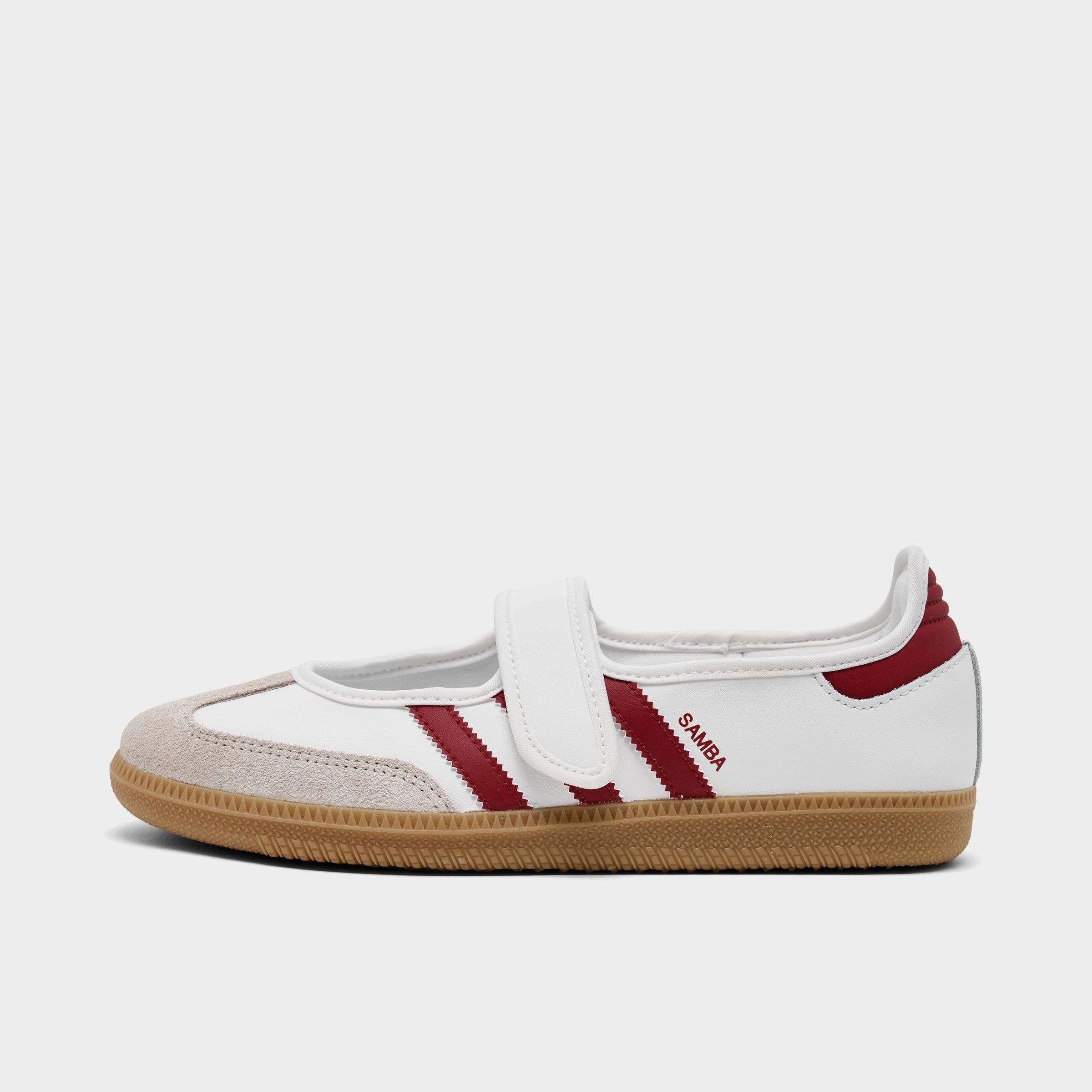 adidas Girls' Big Kids Originals Samba Jane Casual Shoes in Cloud White/Team Victory Red/Gum Size: 4.0